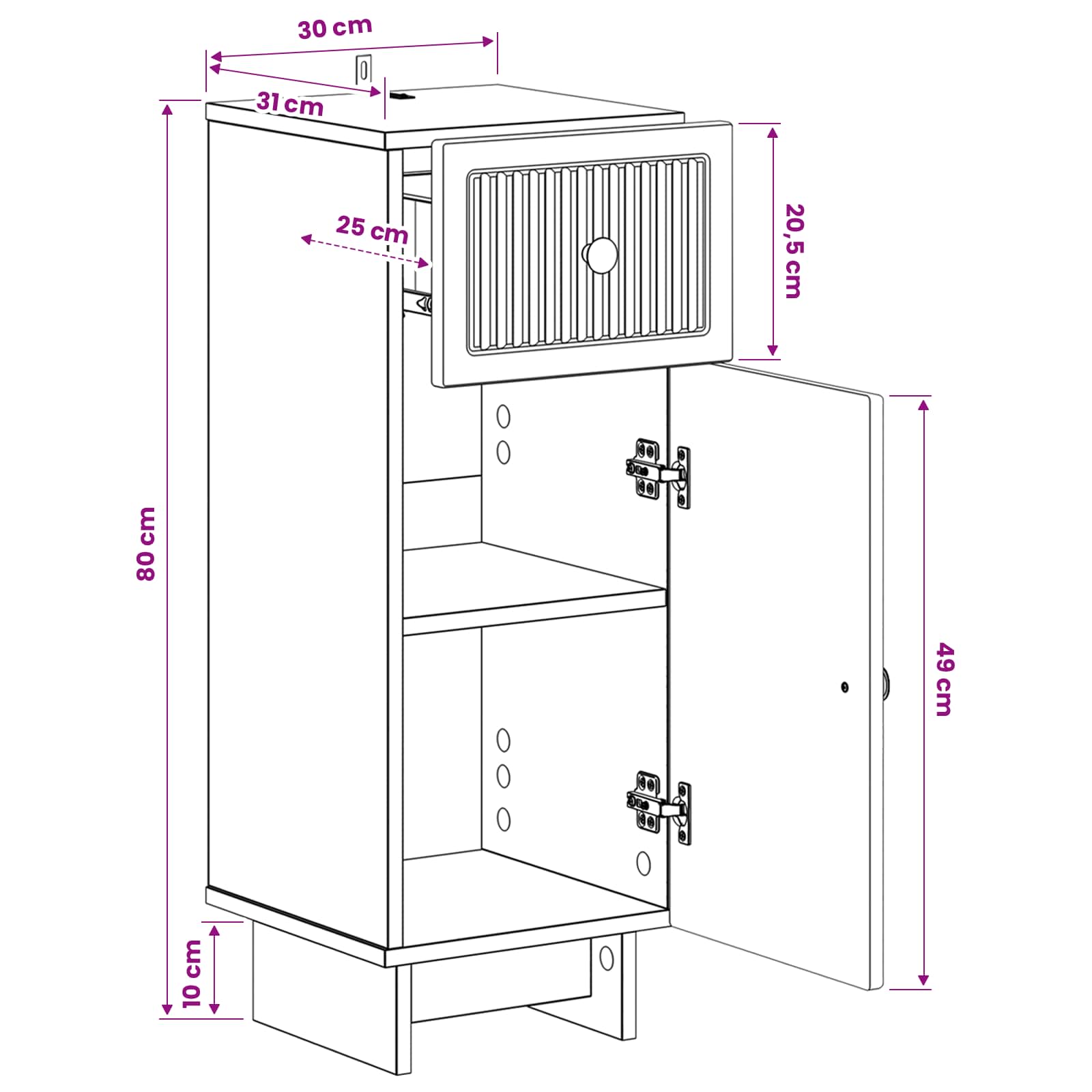 Armario de Almacenamiento para Baño EDE Gris Hormigón 10