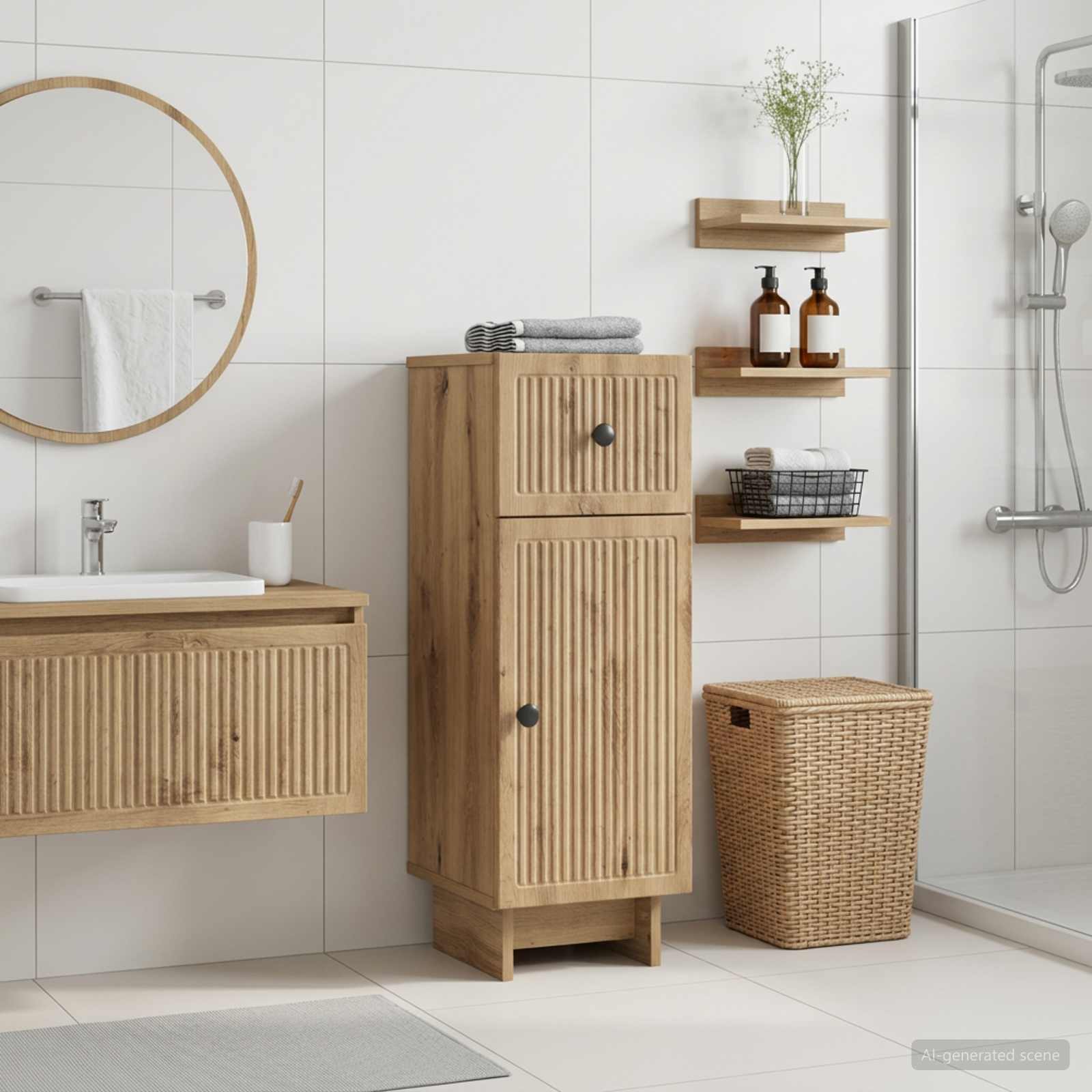Vannitoa hoiukapp EDE Artisan tamm 30 x 31 x 80 cm Tehispuit