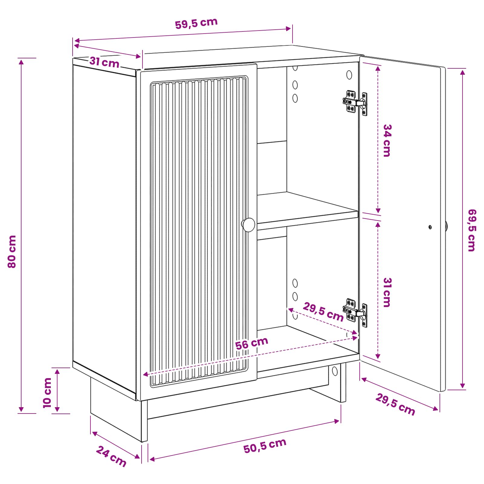 Bathroom Storage Cainet EDE size guide
