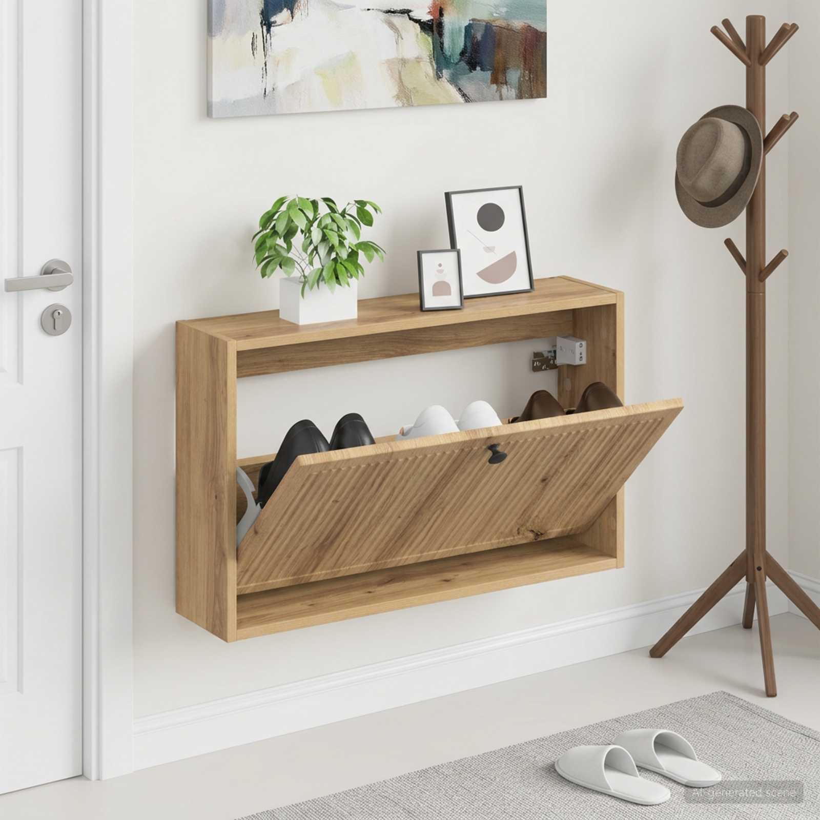 vidaXL Wandmontierter Schuhschrank EDE 71 x 17 x 43 cm Holzwerkstoff