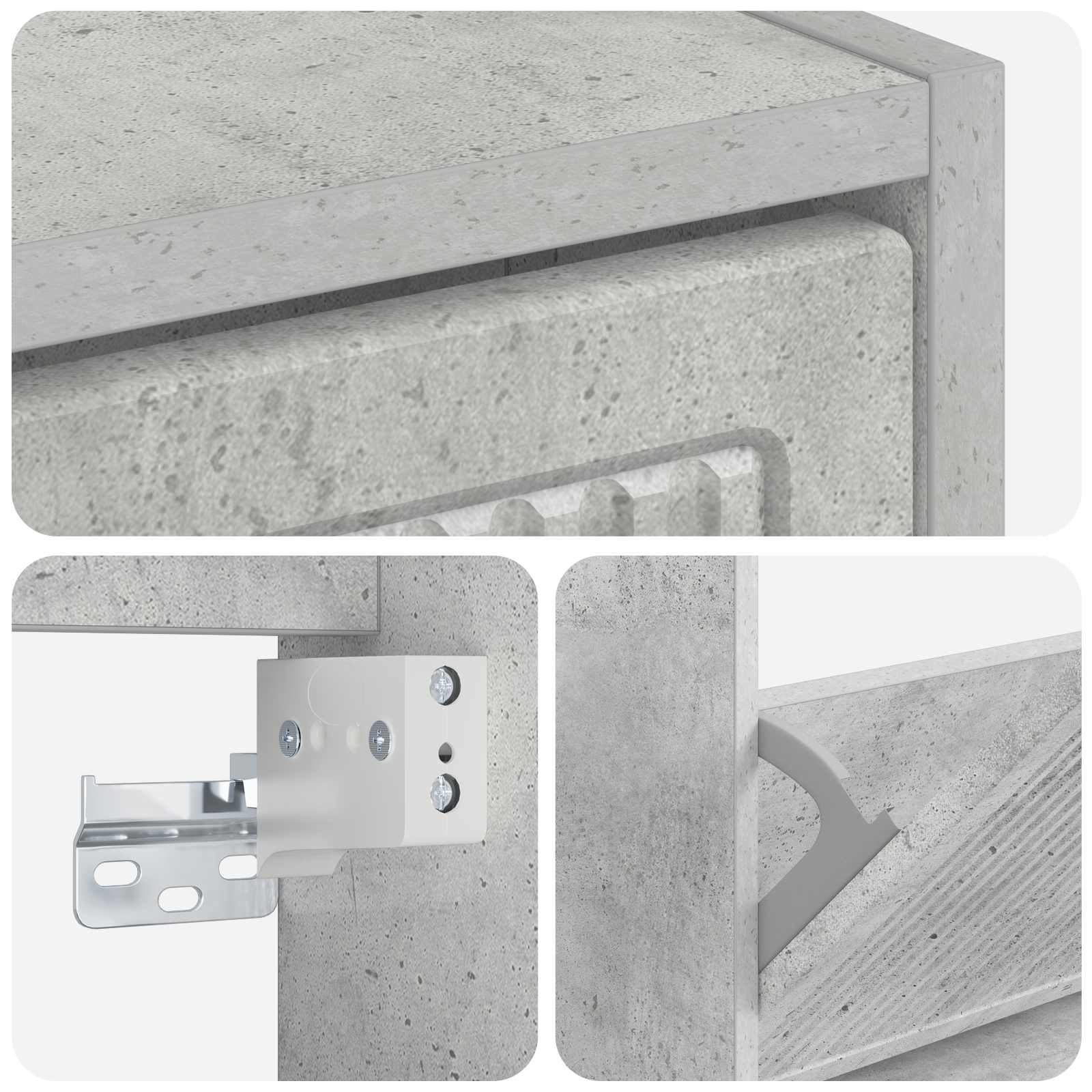 Wandgemonteerde Schoenkast EDE 71 x 17 x 86 cm Bewerkt hout image 6