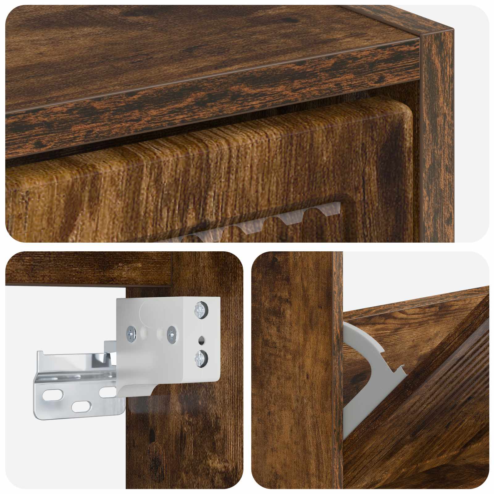 Wandgemonteerde Schoenkast EDE 71 x 17 x 86 cm Bewerkt hout image 6