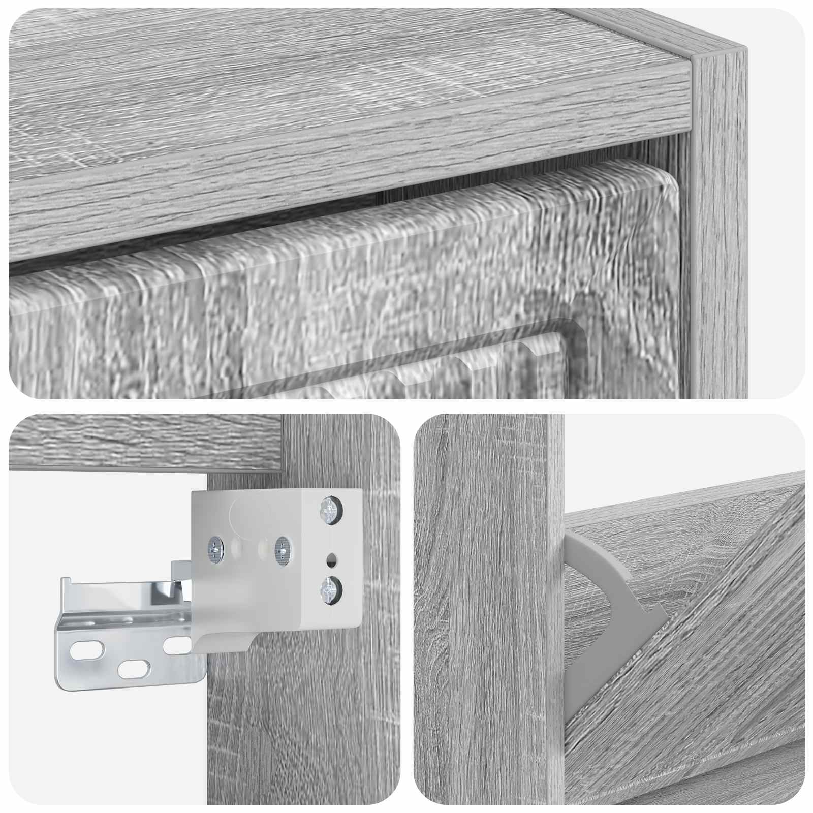 Wandgemonteerde Schoenkast EDE 71 x 17 x 86 cm Bewerkt hout image 6