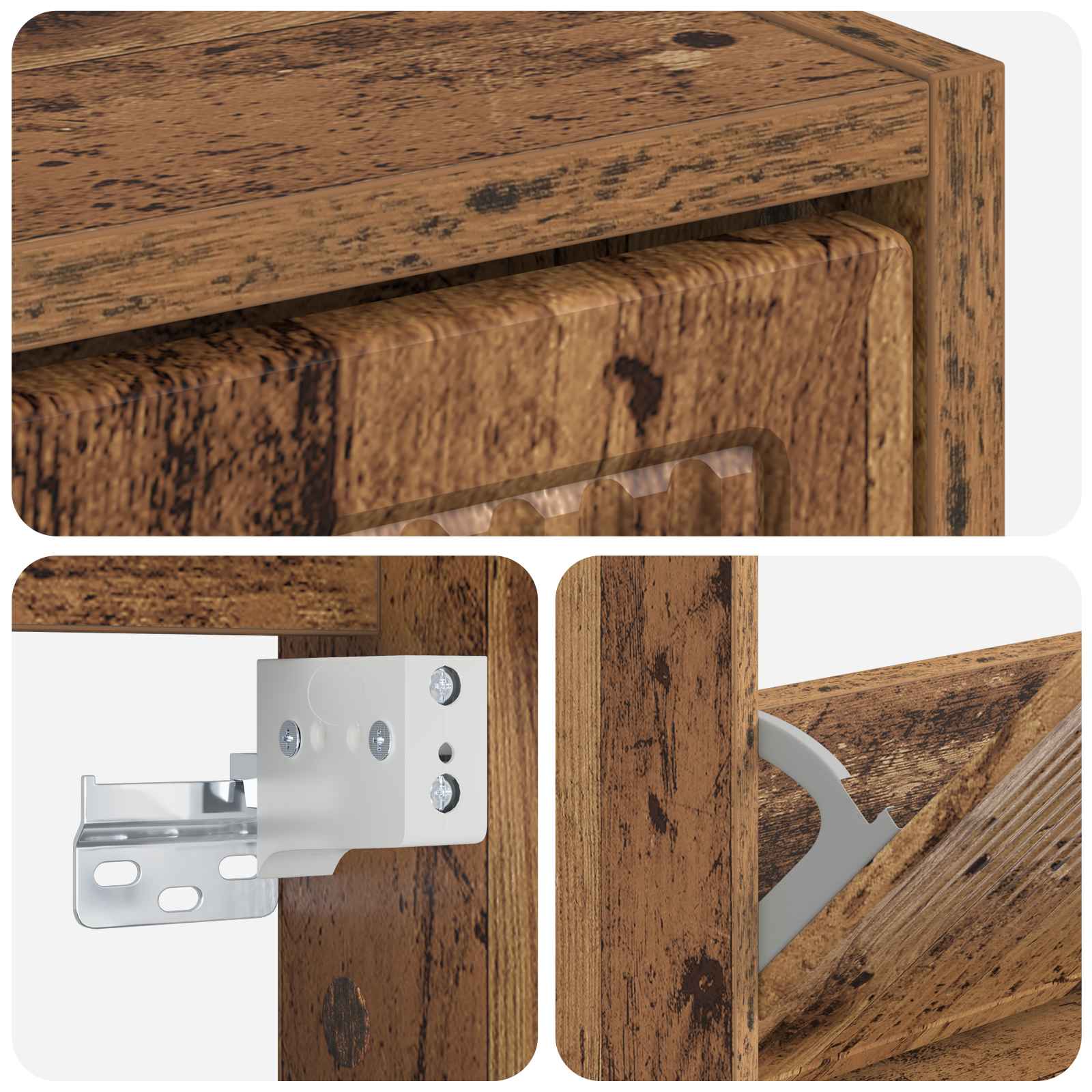 Wandgemonteerde Schoenkast EDE 71 x 17 x 86 cm Bewerkt hout image 6