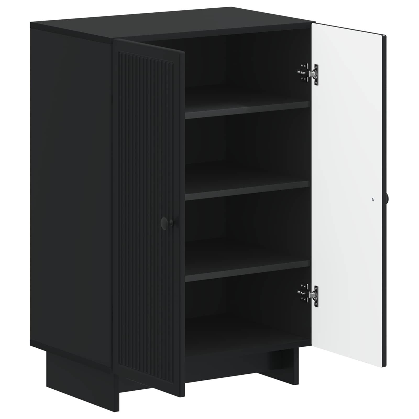 Schoenenkast EDE 59,5 x 39,5 x 90 cm Bewerkt hout Zwart image 2