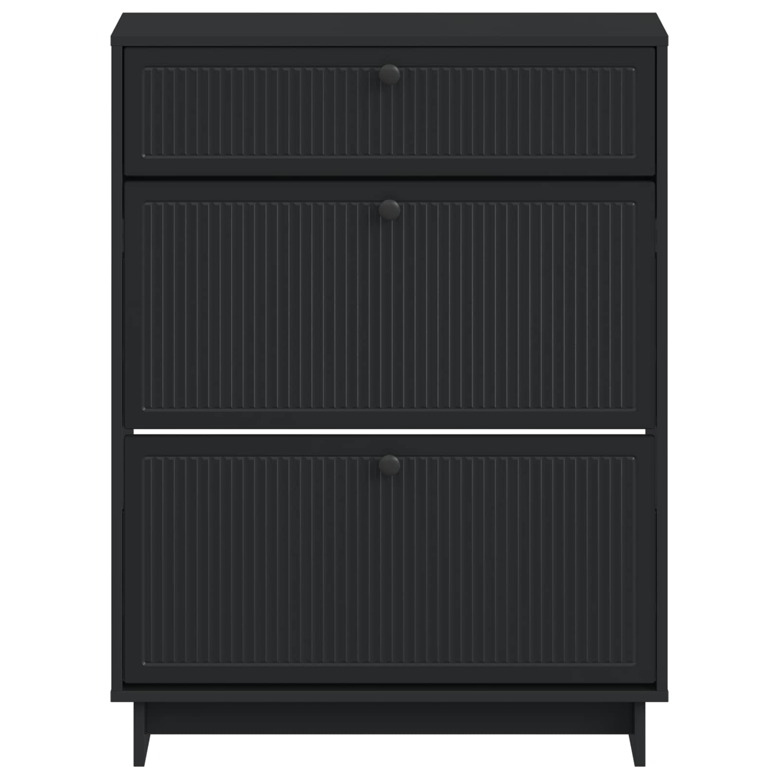 Schoenenkast EDE 78 x 24 x 103 cm Bewerkt hout Zwart image 3