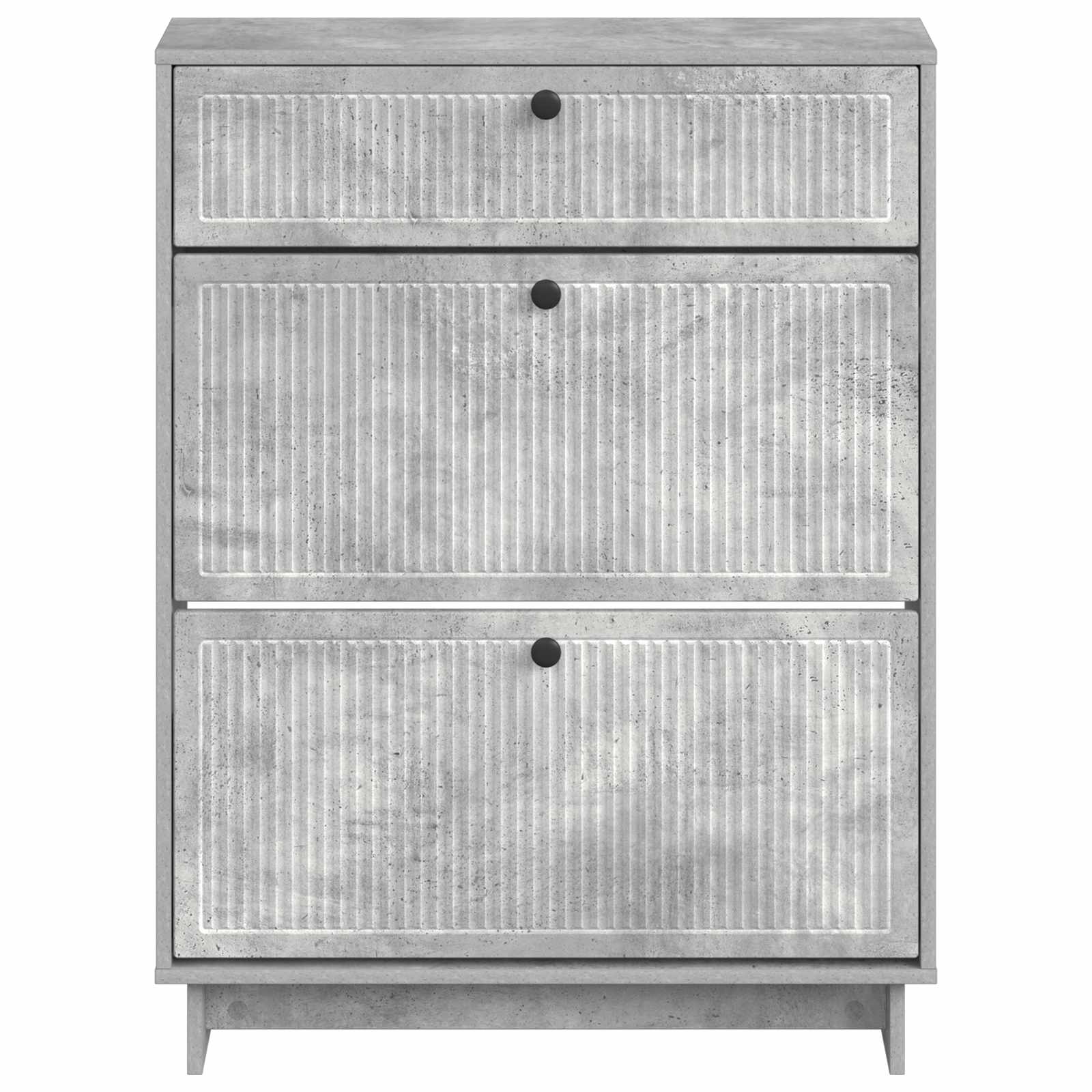 Schoenenkast EDE 78 x 24 x 103 cm Bewerkt hout Betongrijs image 3