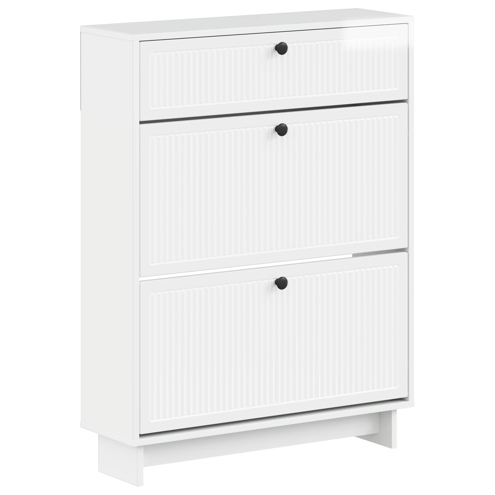 Schoenenkast EDE 78 x 24 x 103 cm Bewerkt hout Hoogglans Wit image 1