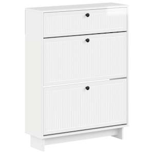 vidaXL Kinga kapp EDE 78 x 24 x 103 cm Tehispuit K&otilde;rgl&auml;ikega valge