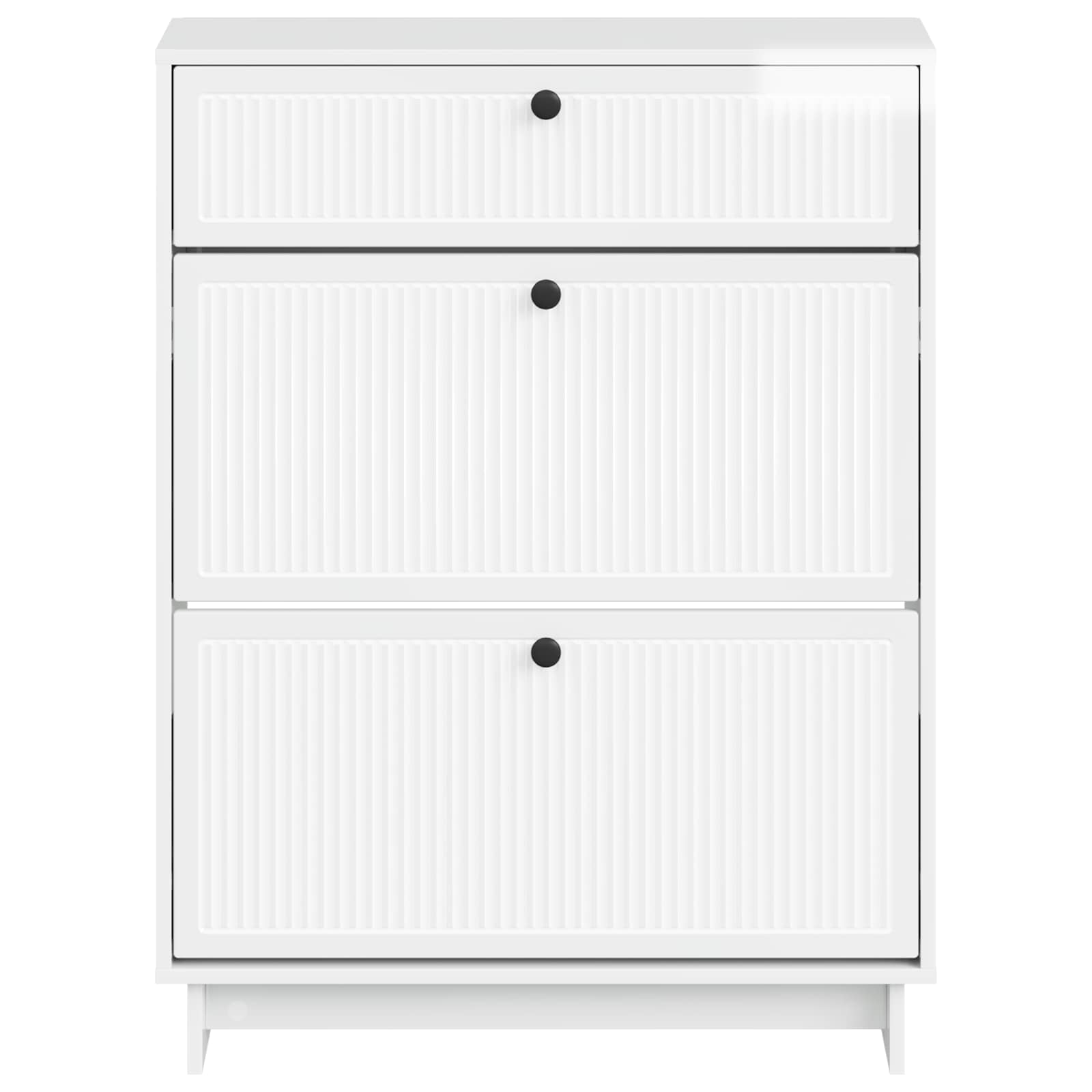 Schoenenkast EDE 78 x 24 x 103 cm Bewerkt hout Hoogglans Wit image 3