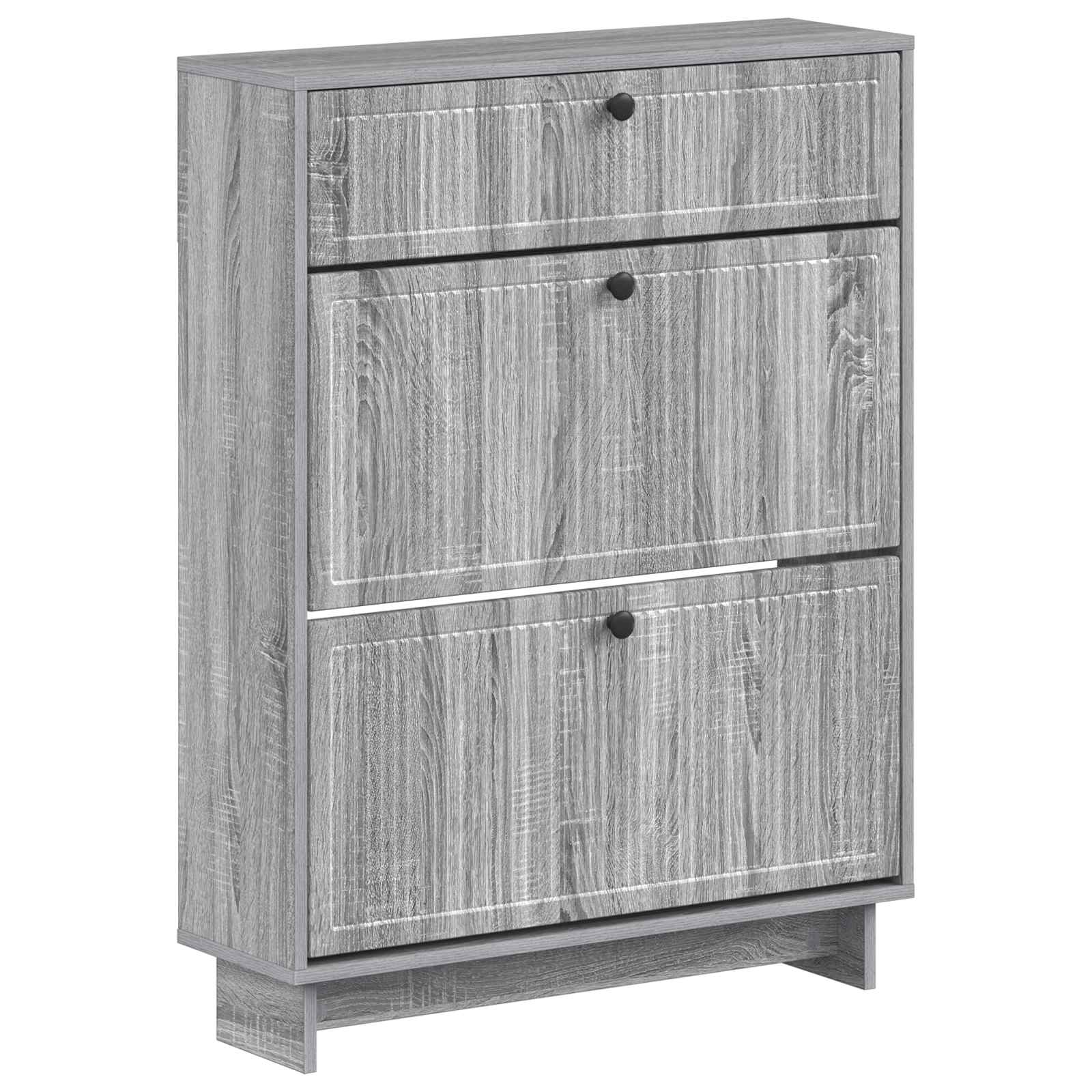 Schoenenkast EDE 78 x 24 x 103 cm Bewerkt hout Grijs Sonoma image 1