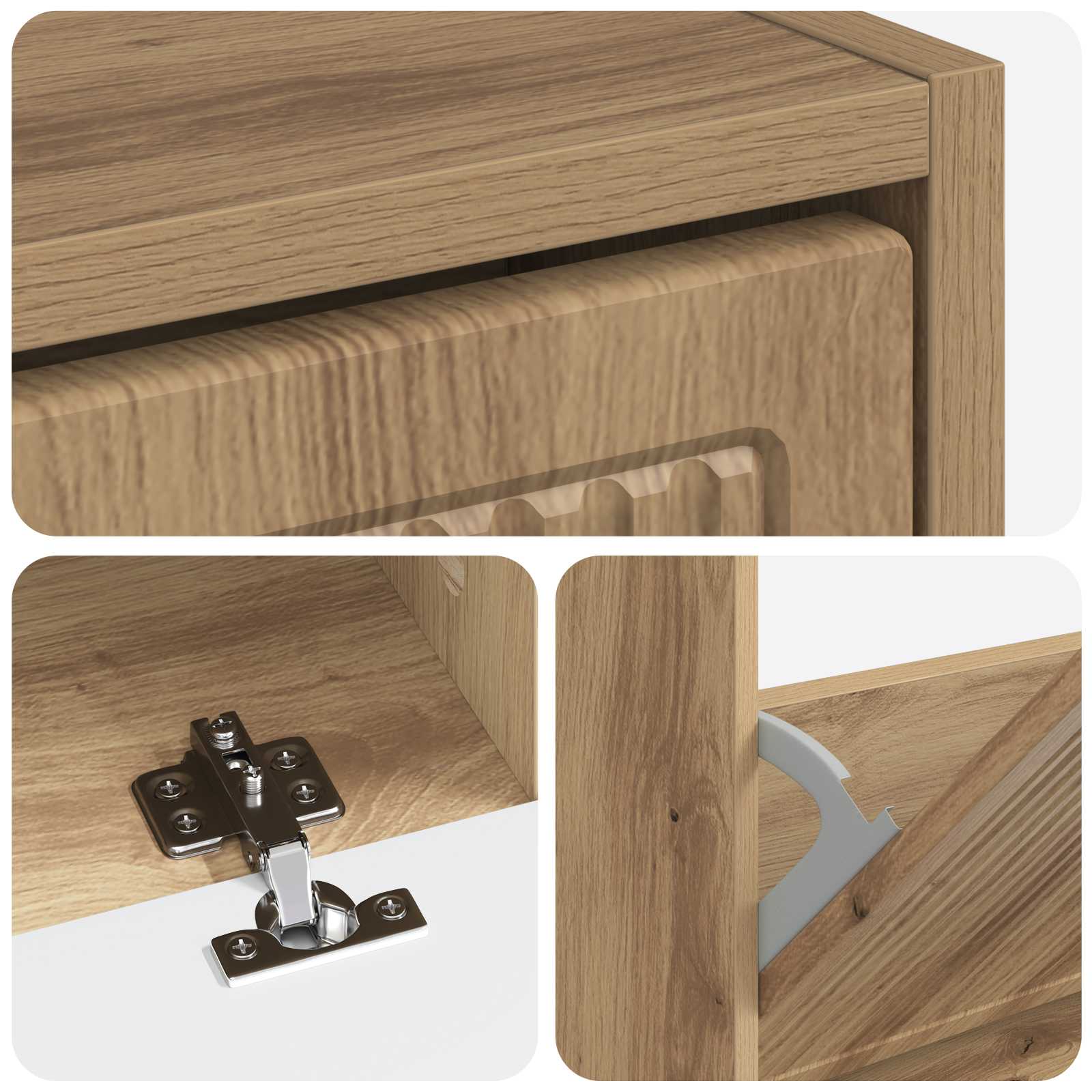 Schoenenkast EDE 78 x 24 x 103 cm Bewerkt hout Artisanaal eiken image 6