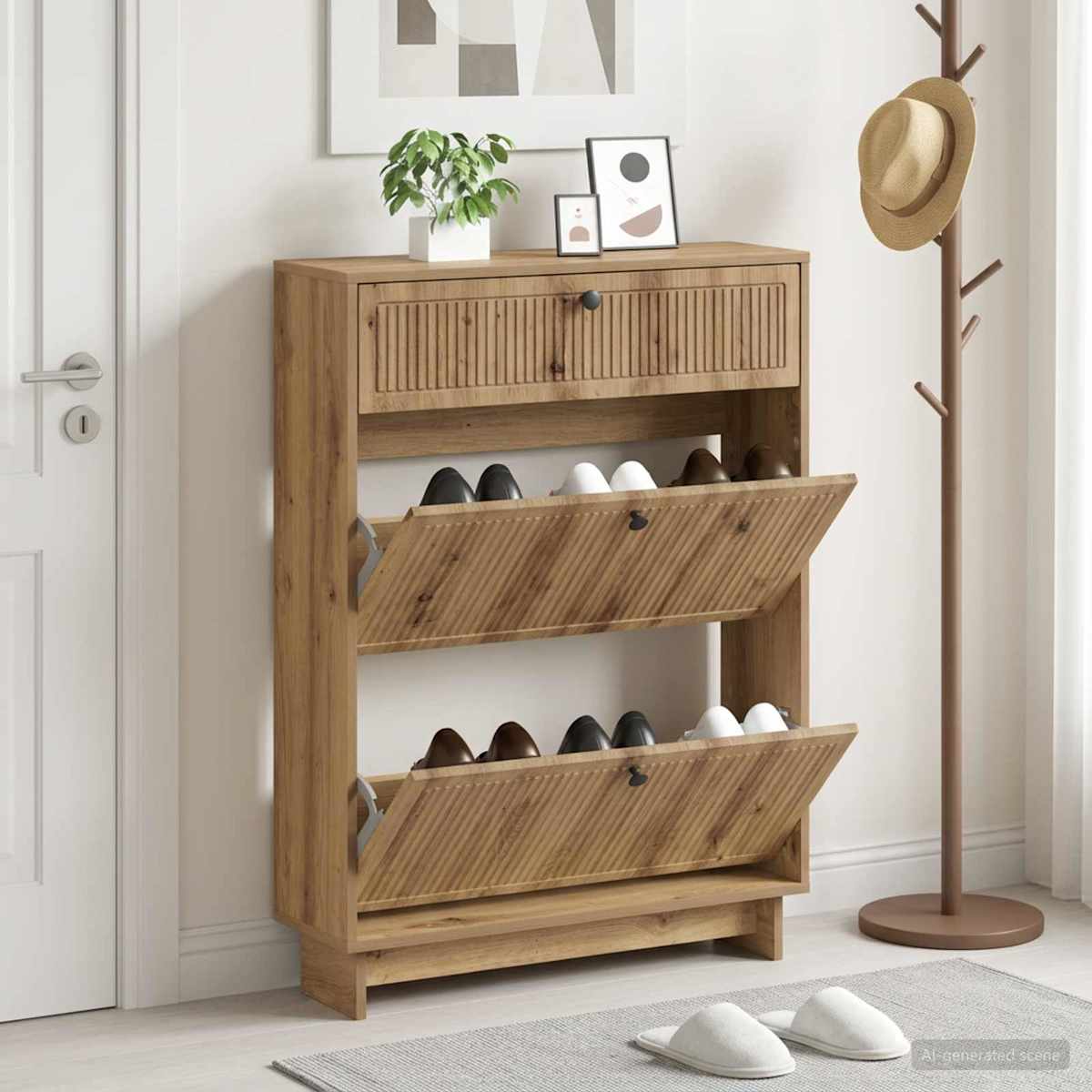 Sko skab EDE 78 x 24 x 103 cm Konstrueret træ