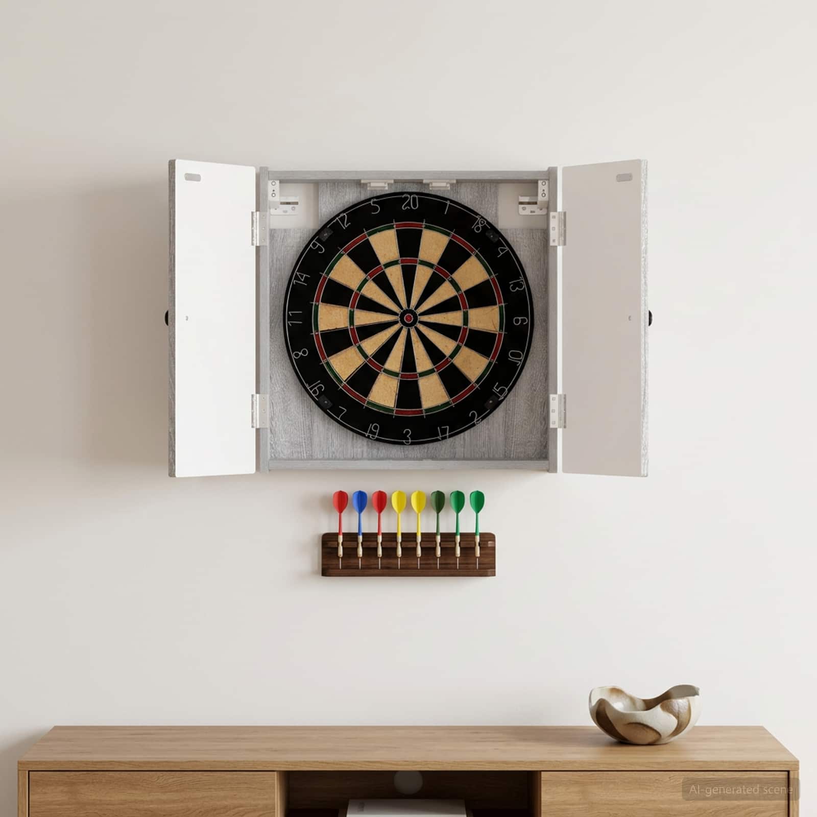 Dartbord Kabinet EDE Grijs Sonoma 52,5 x 10,5 x 53,5 cm