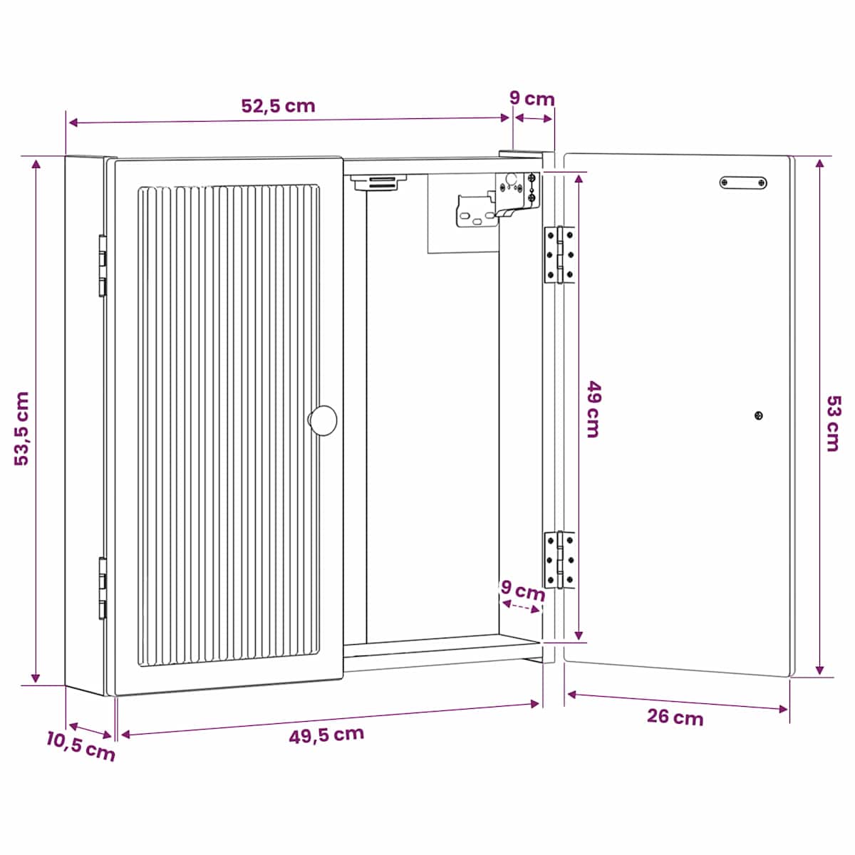 Dartboard Skab EDE 52,5 x 10,5 x 53,5 cm - Billede 9