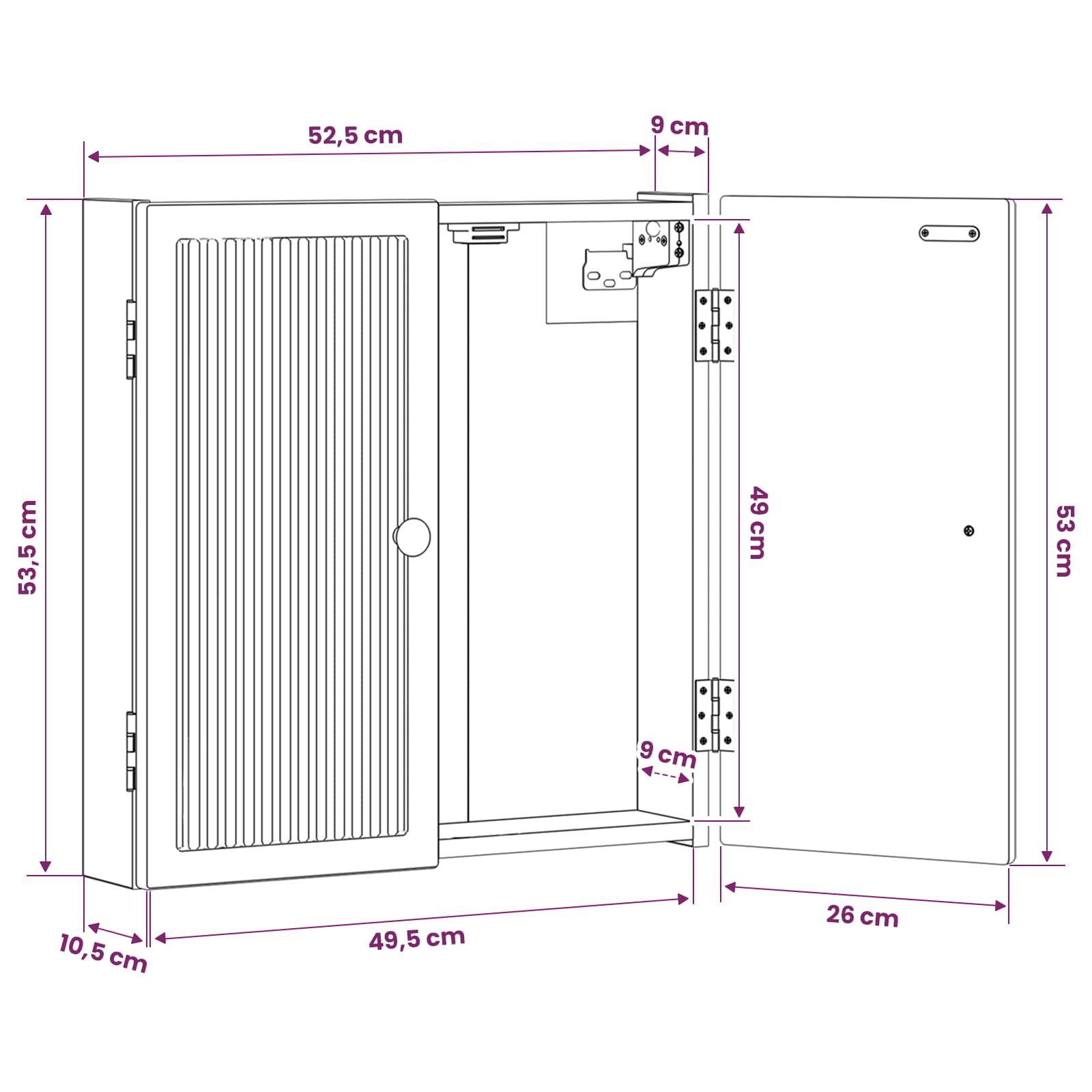 Dartbord Kabinet EDE Artisanaal eiken 52,5 x 10,5 x 53,5 cm - Afbeelding 9