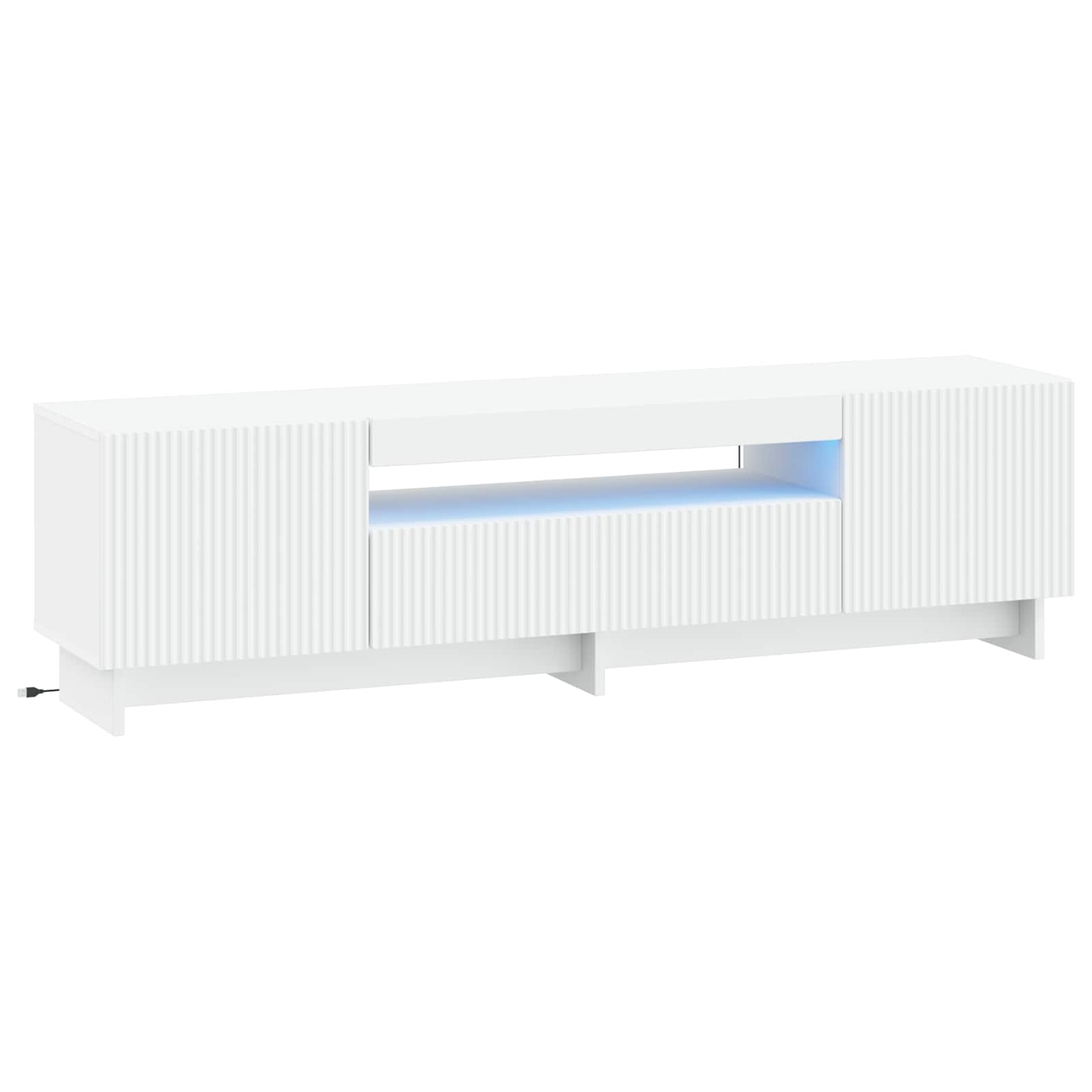 LED TV-kaappi valkoinen Tekninen puu