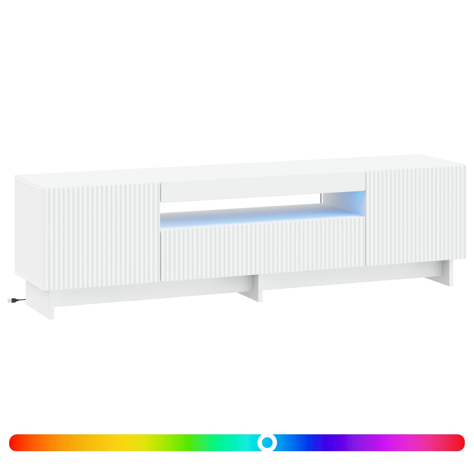LED TV-kaappi valkoinen Tekninen puu - Image 2