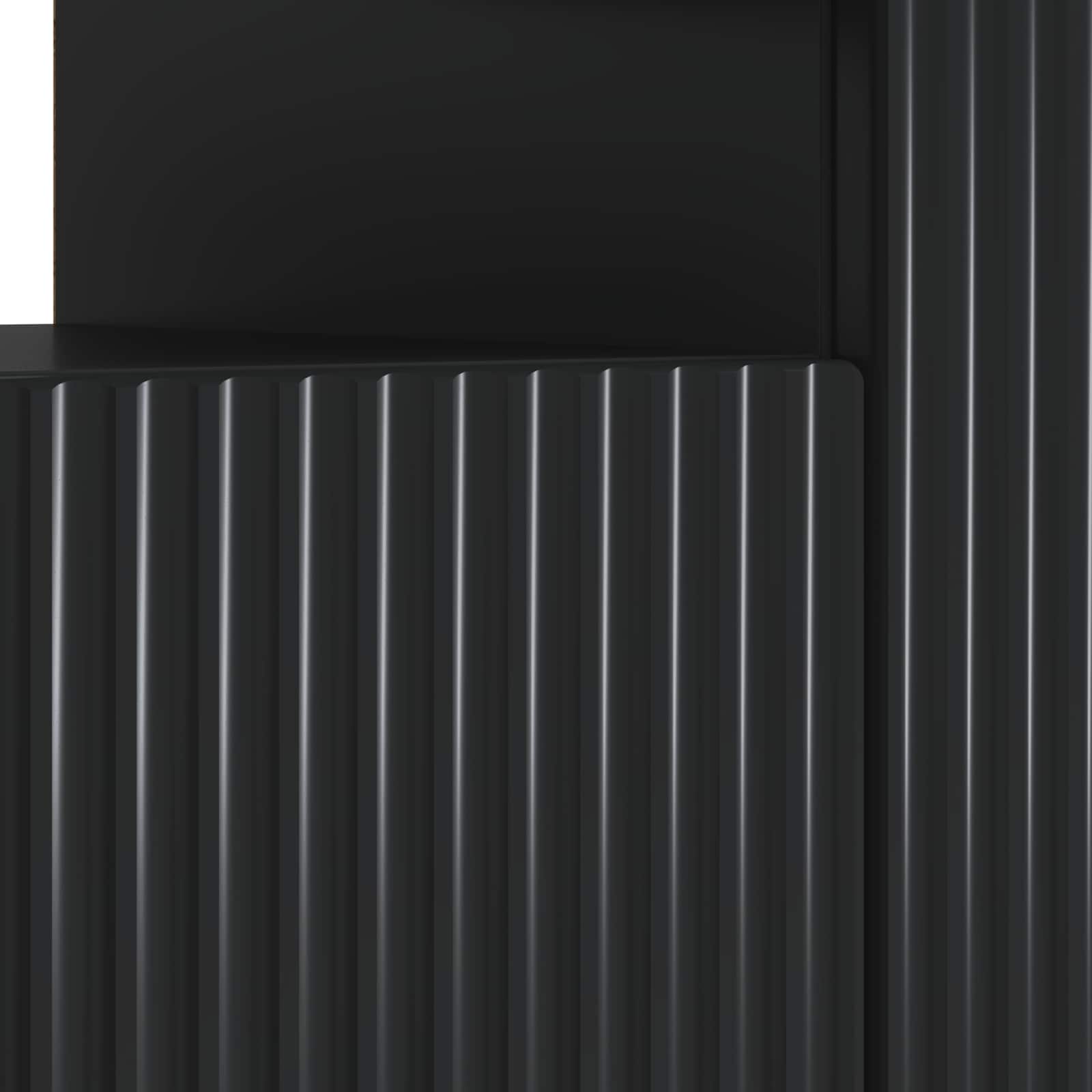 LED TV-kaappi Musta Tekninen puu - Image 7