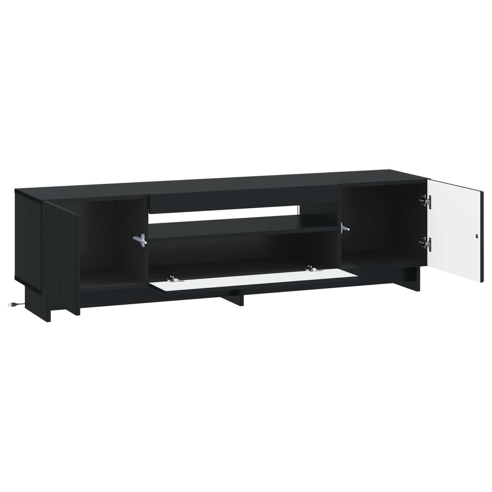 LED TV-kaappi Musta Tekninen puu - Image 3