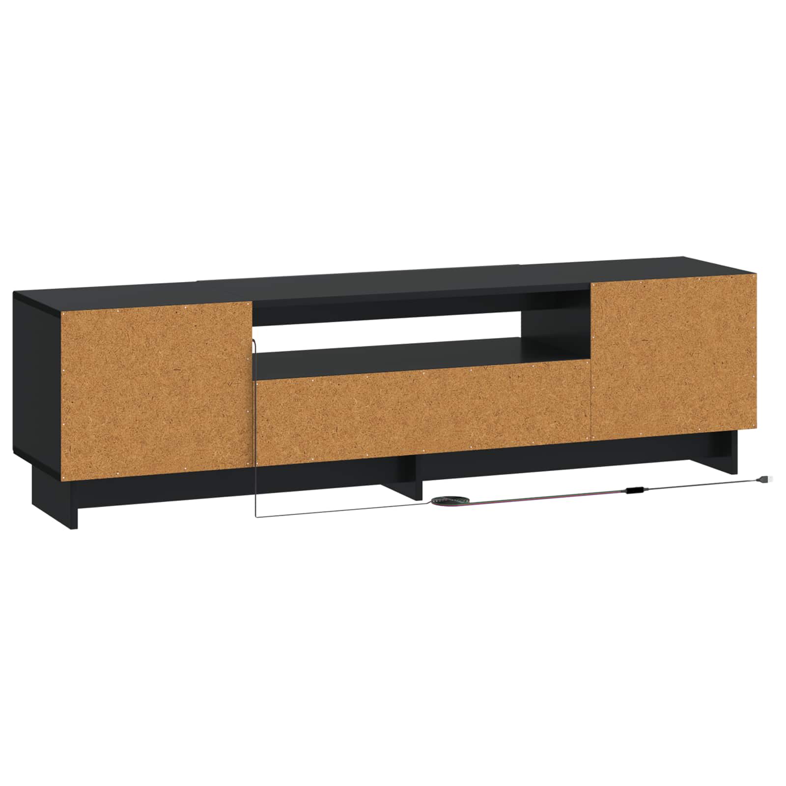 LED TV-kaappi Musta Tekninen puu - Image 6