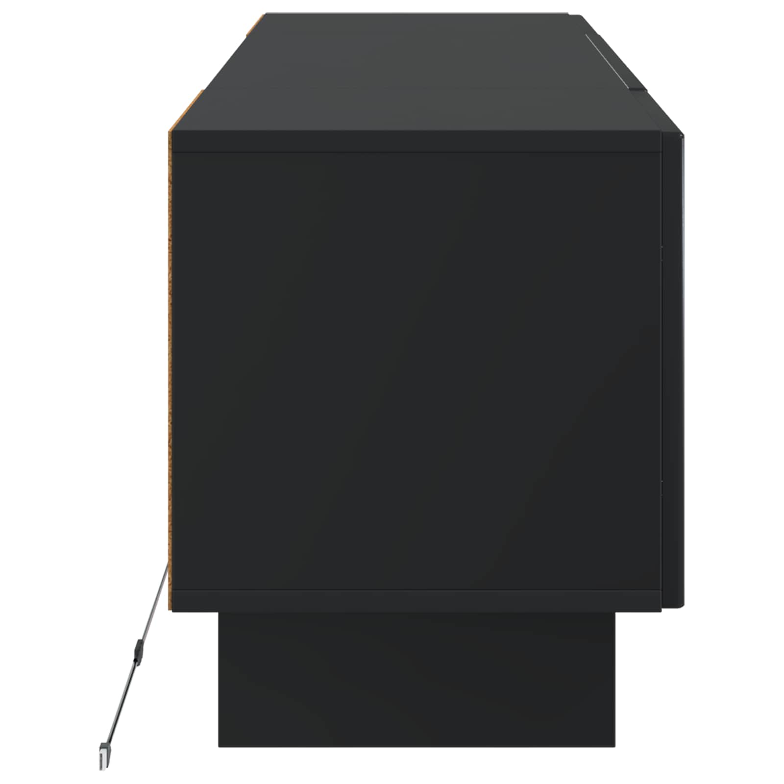 LED TV-kaappi Musta Tekninen puu - Image 5