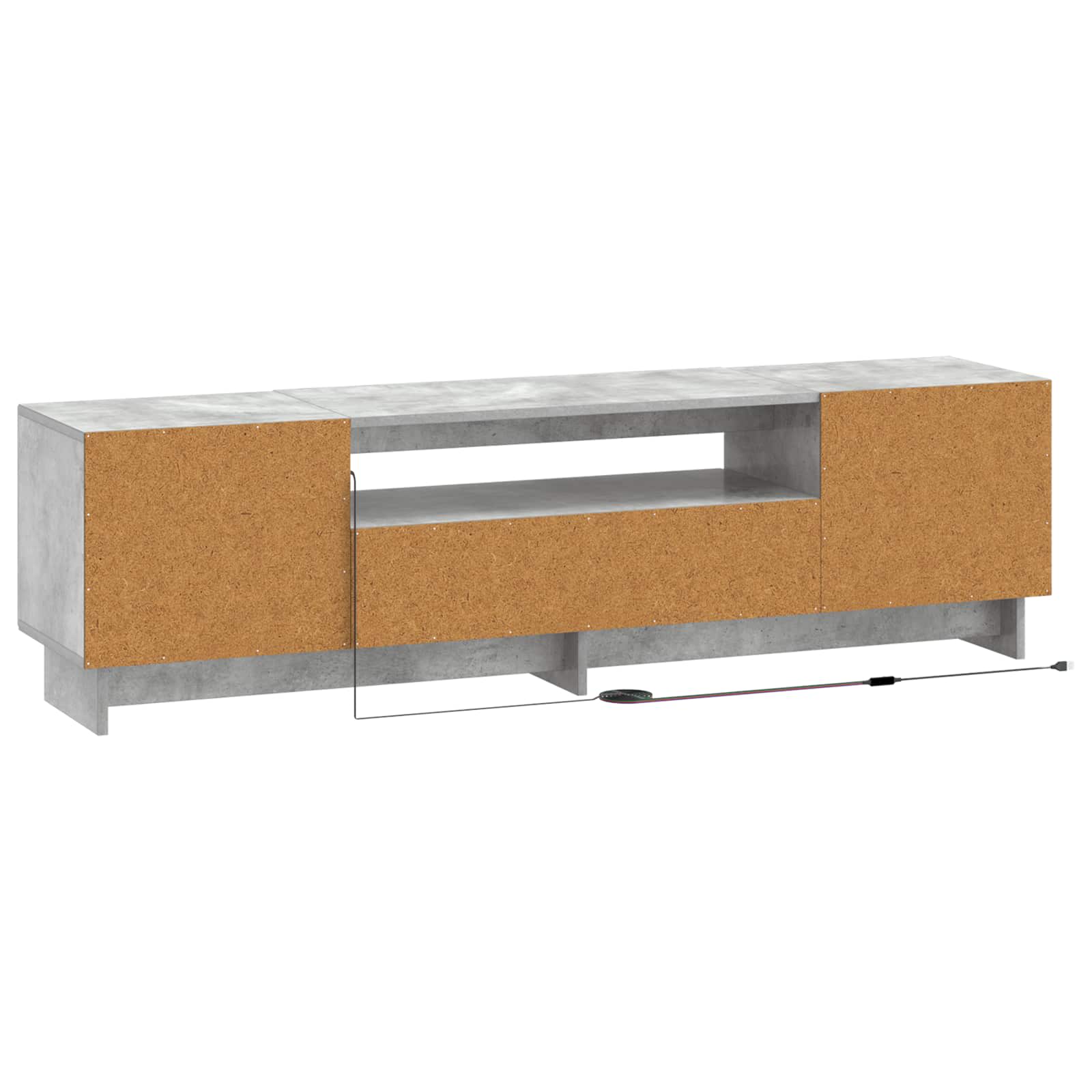 LED TV-kaappi Betoninharmaa Tekninen puu - Image 6