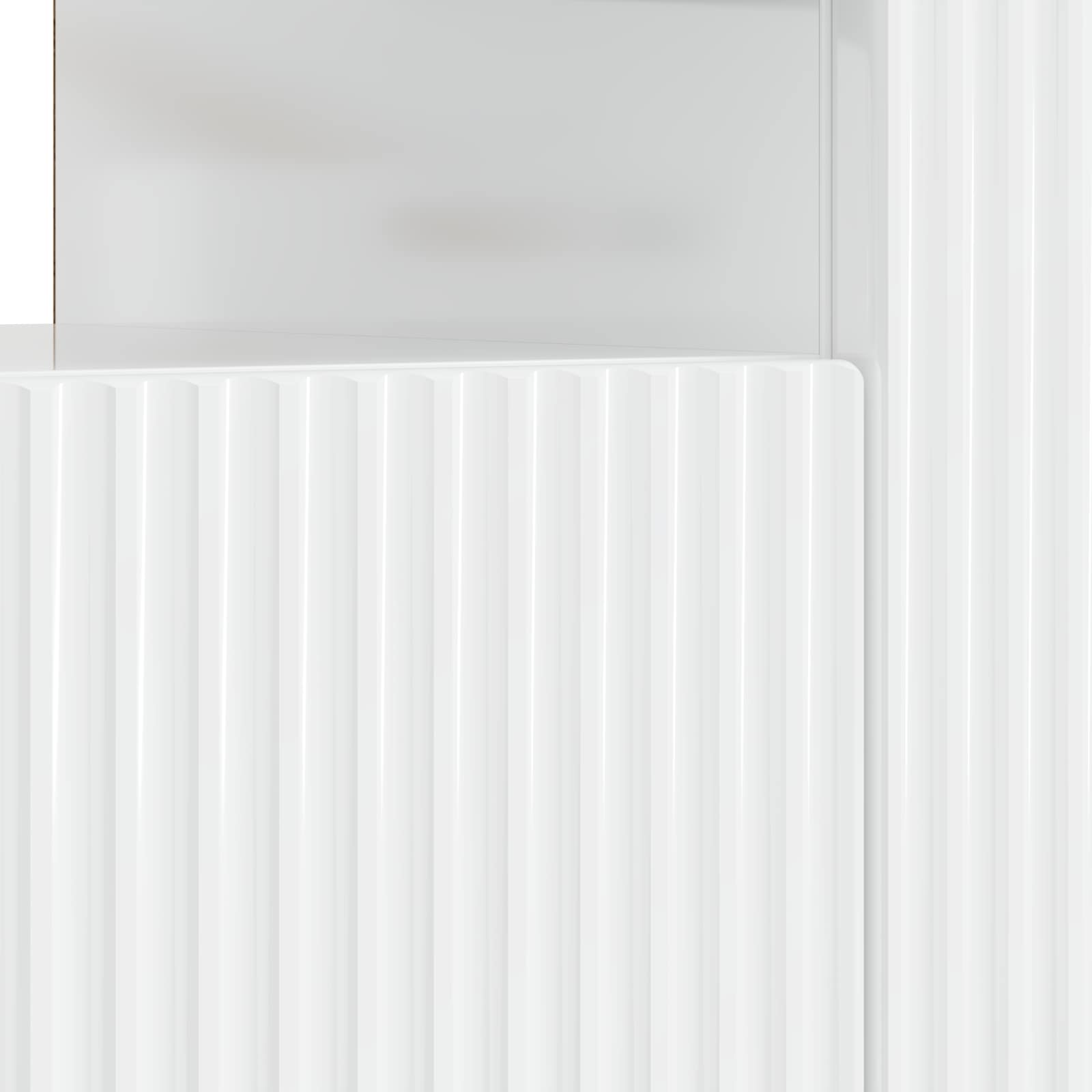 LED TV-kaappi Korkeakiiltoinen valkoinen Tekninen puu - Image 7