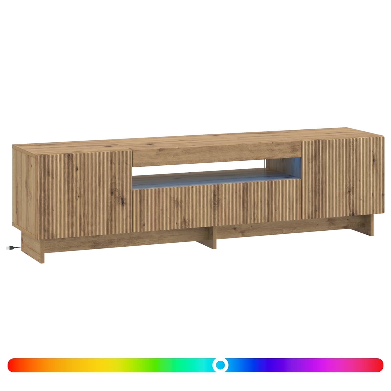 LED TV-kaappi Artisaanitammi Tekninen puu - Image 2