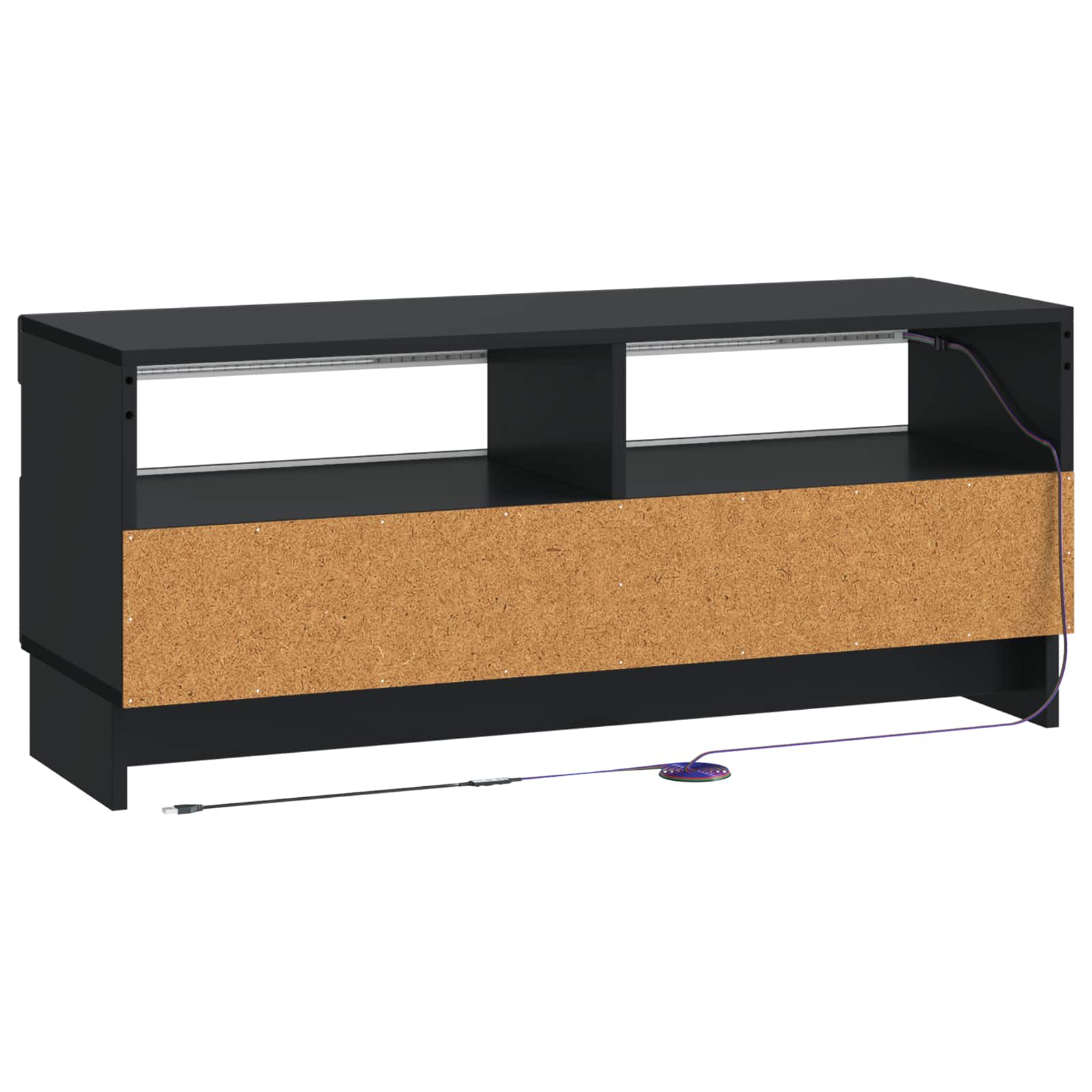 LED TV-kaappi Musta Tekninen puu - Image 6