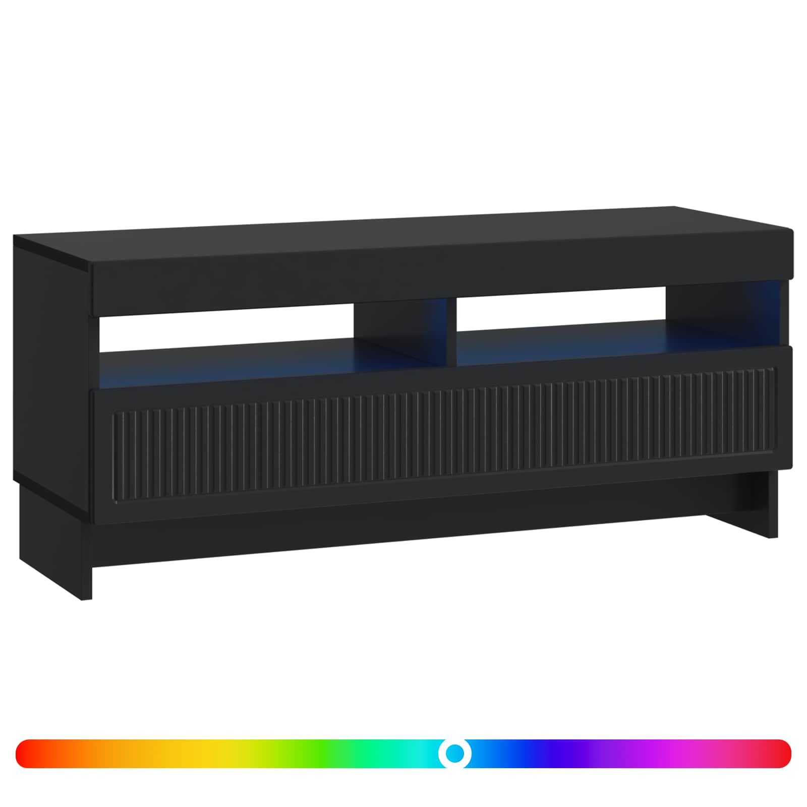 LED TV-kaappi Musta Tekninen puu - Image 2