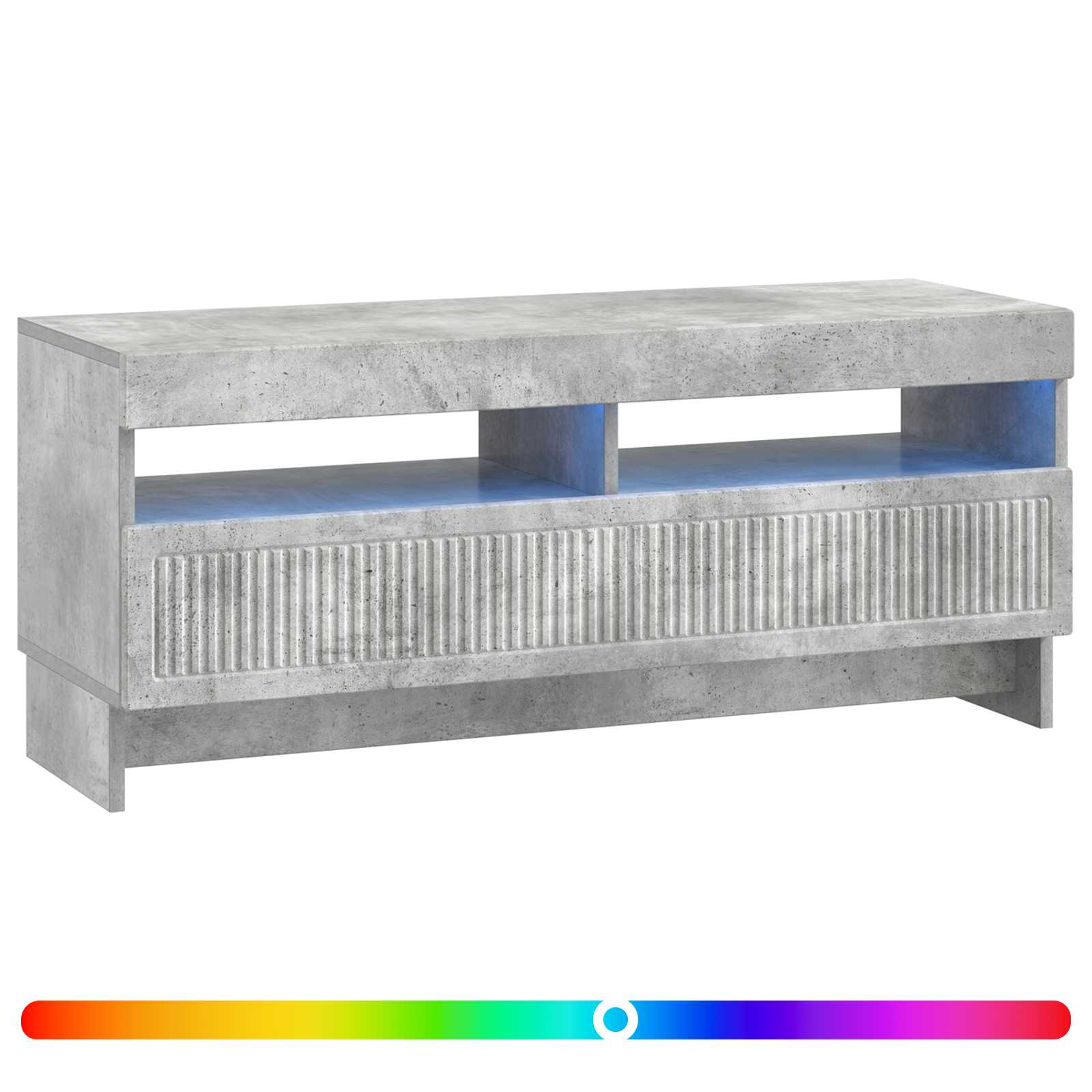 LED TV-kaappi Betoninharmaa Tekninen puu - Image 2
