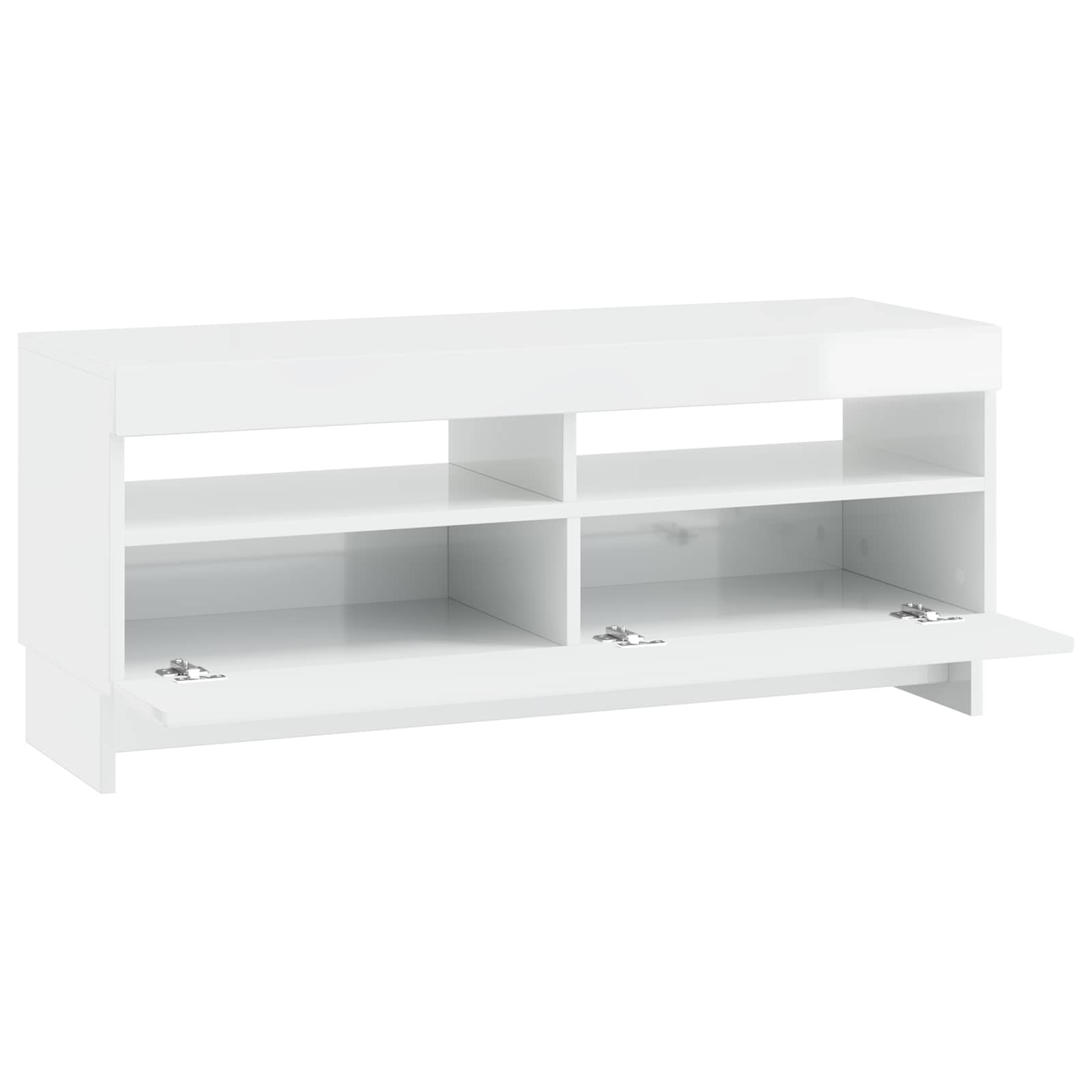 LED TV-kaappi Korkeakiiltoinen valkoinen Tekninen puu - Image 3