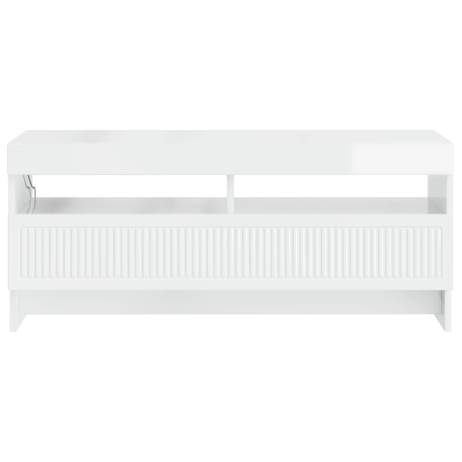 LED TV-kaappi Korkeakiiltoinen valkoinen Tekninen puu - Image 4