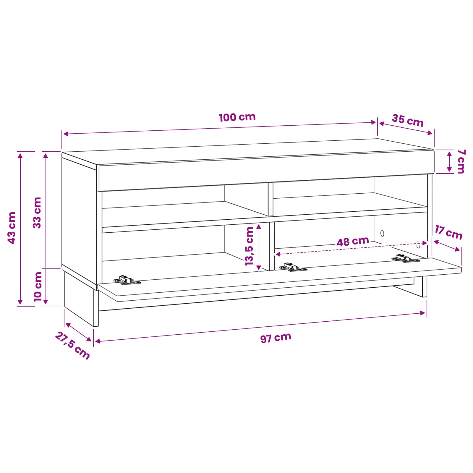 LED TV-kaappi Savutammi Tekninen puu - Image 10