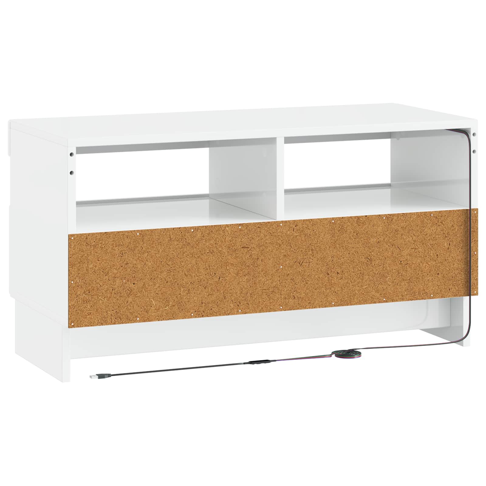 LED TV-kaappi Korkeakiiltoinen valkoinen Tekninen puu - Image 6