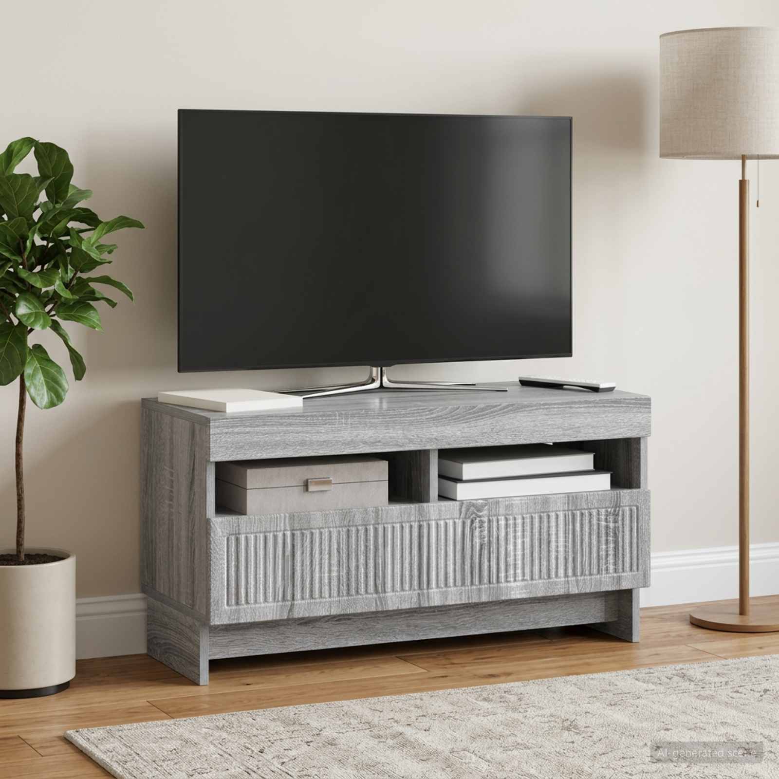 LED TV-kaappi Harmaa Sonoma Tekninen puu