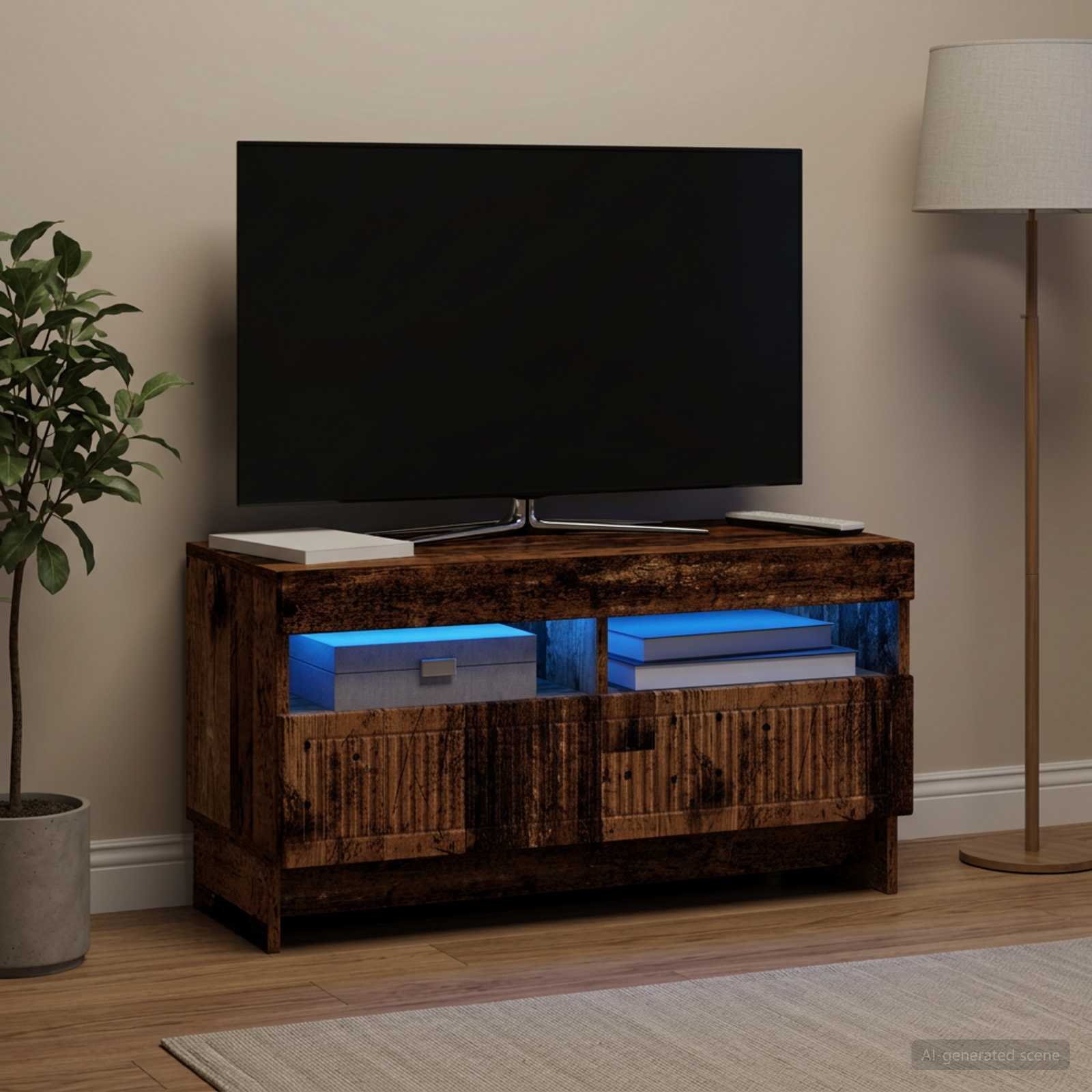 LED TV-kaappi Vanha puu Tekninen puu
