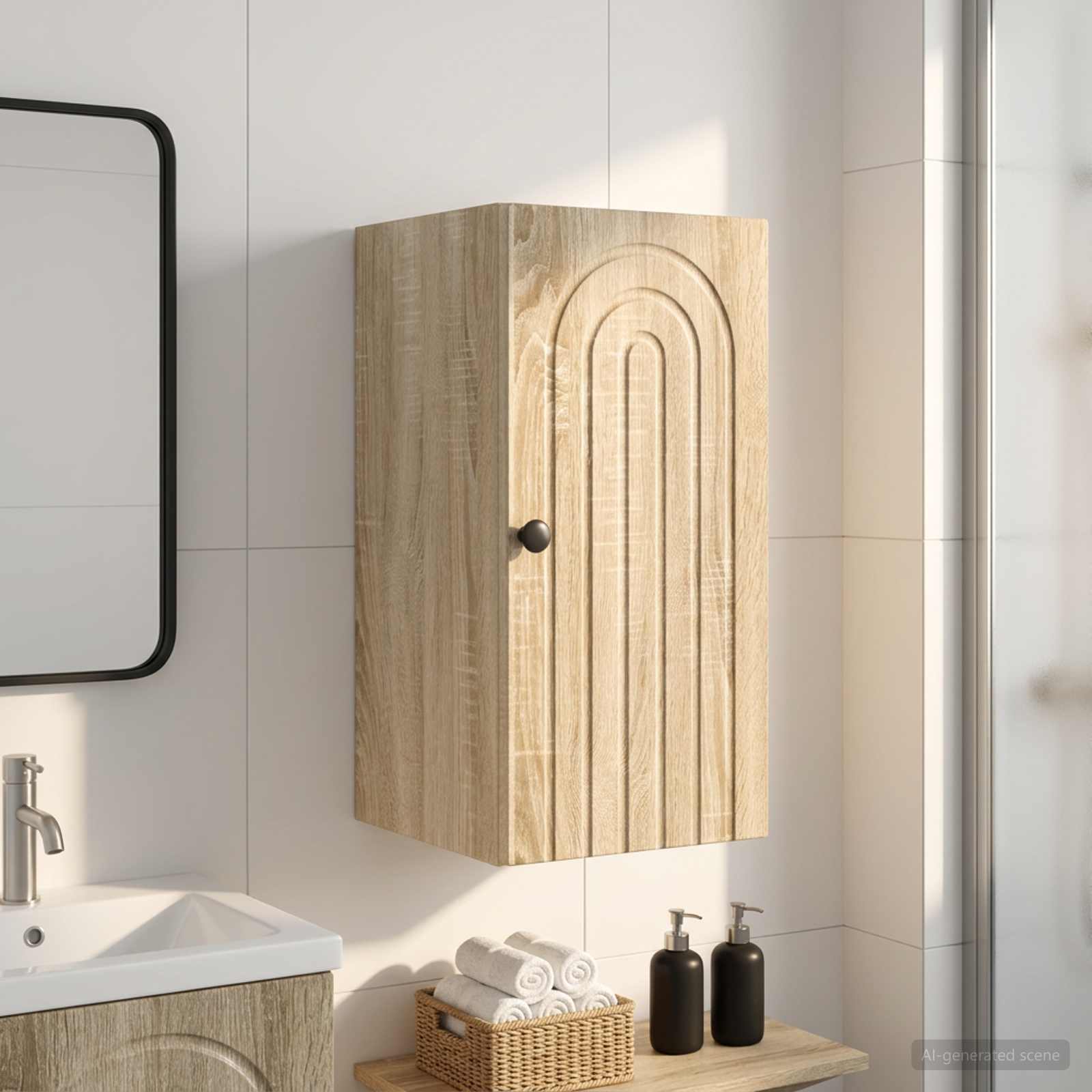Armario de pared para baño ALKMAAR Roble Sonoma 30 x 31 x 59 cm