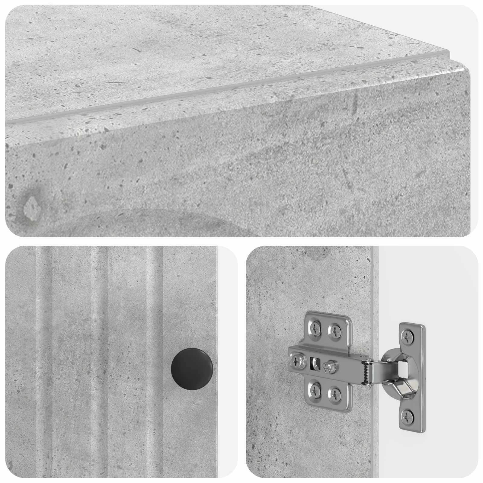Armario de pared para baño ALKMAAR Gris Hormigón 7