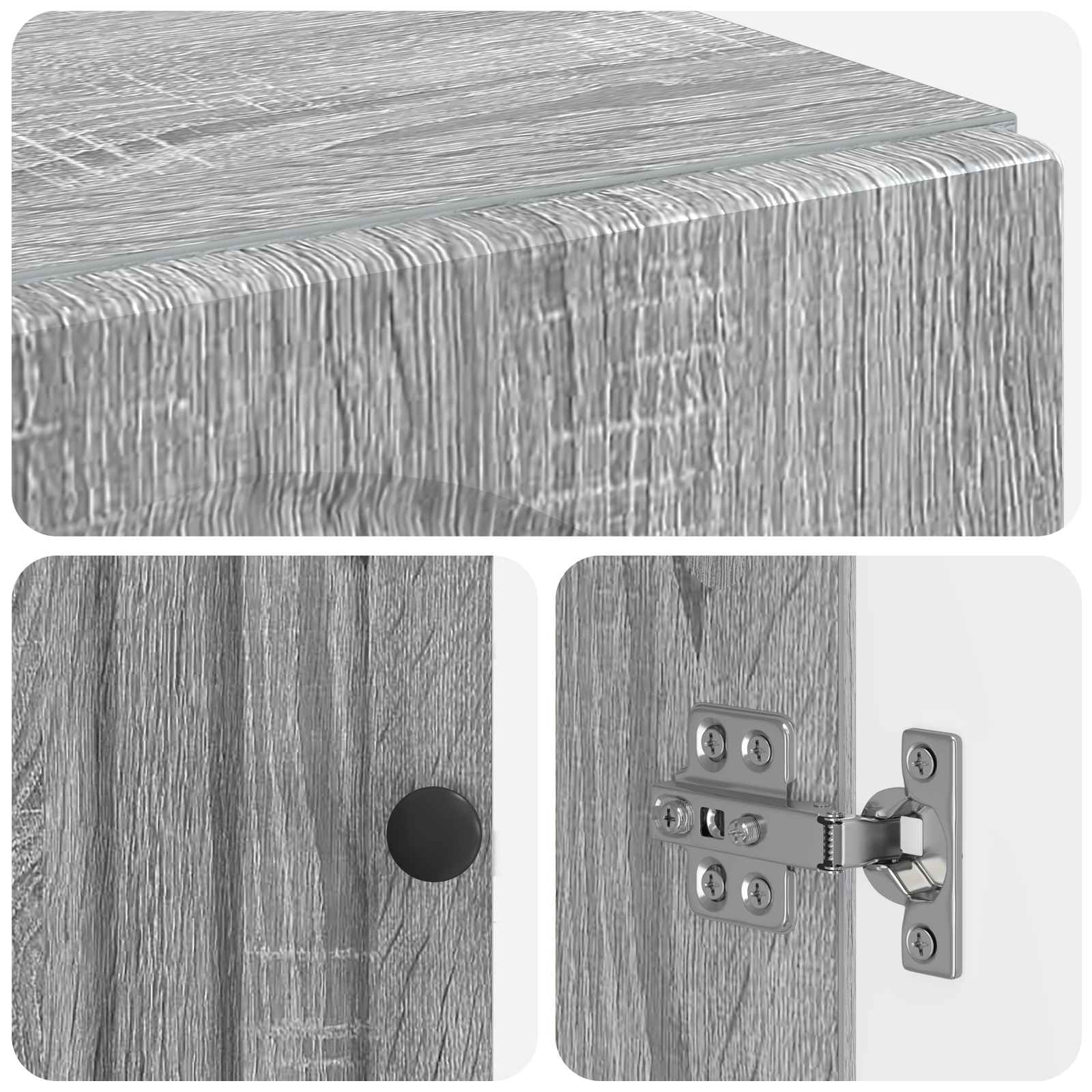Armario de pared para baño ALKMAAR Sonoma gris 30 x 31 x 59 cm 7