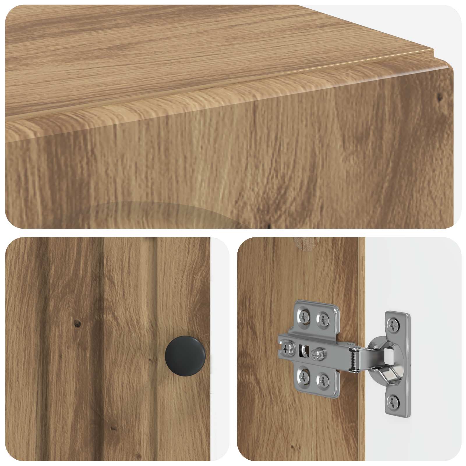 Badkamer wandkast ALKMAAR Artisanaal eiken 30 x 31 x 59 cm - Afbeelding 7