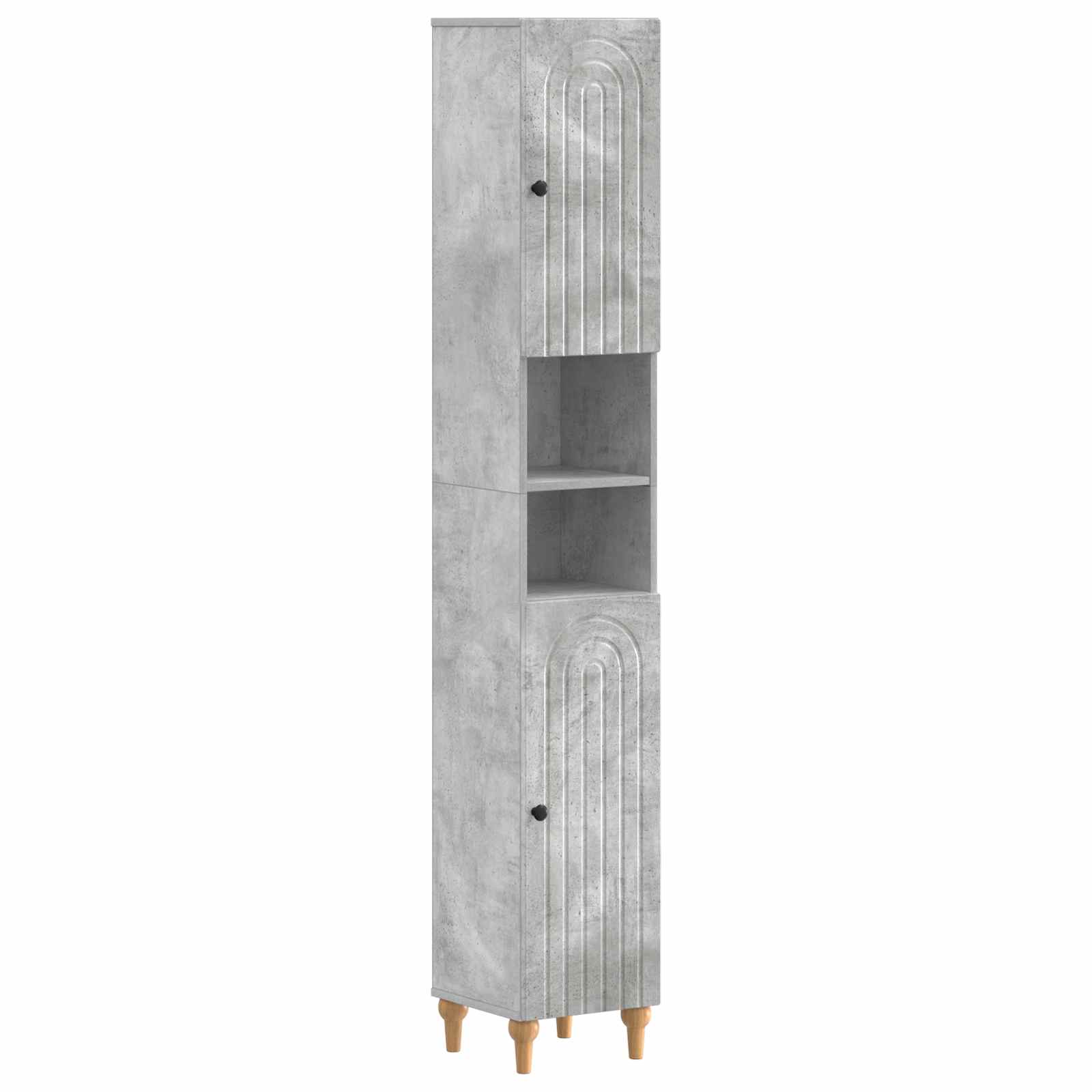 Badkamerkast met Open Plank ALKMAAR Betongrijs 30 x 31 x 190 cm – afbeelding 1