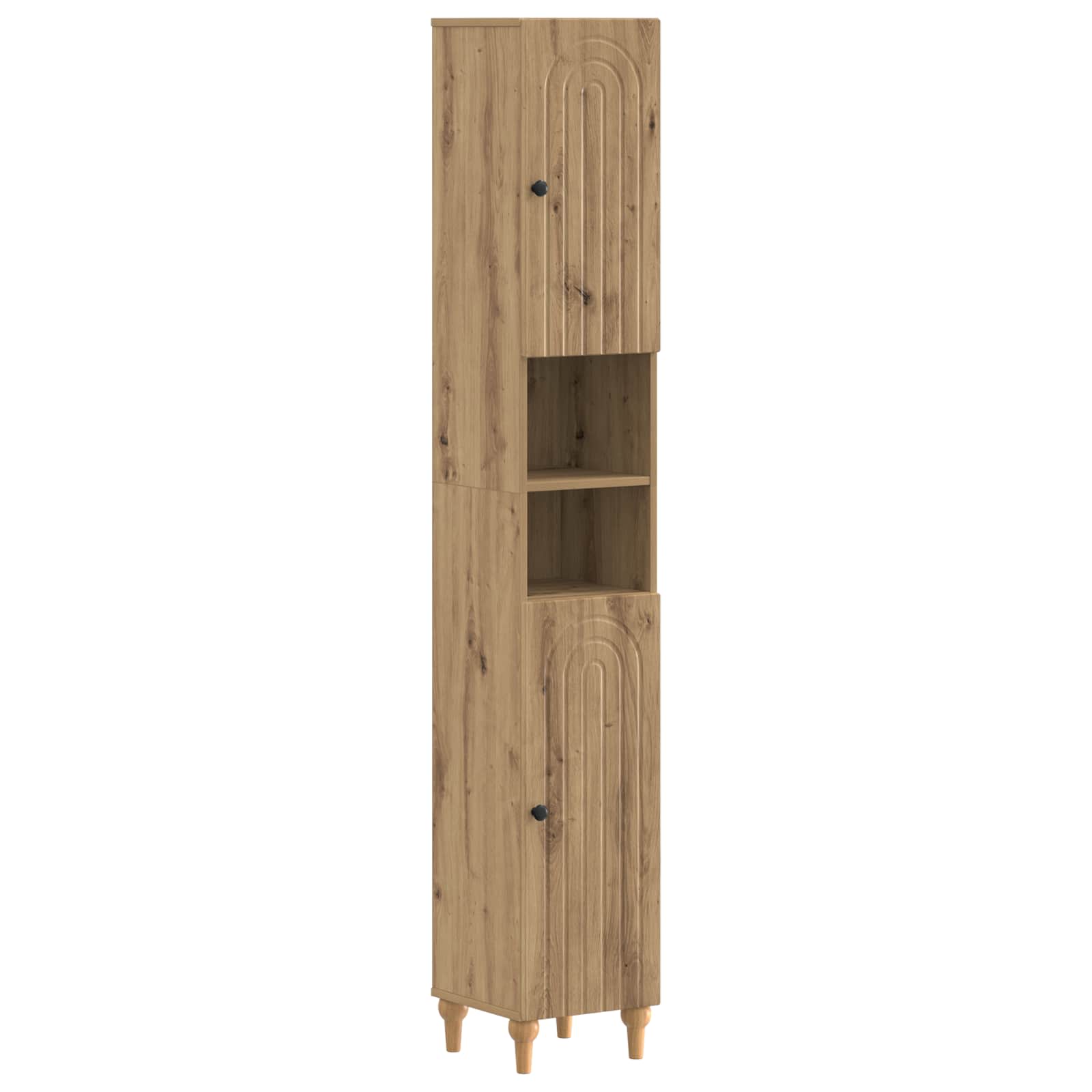 Badkamerkast met Open Plank ALKMAAR Artisanaal eiken – afbeelding 1