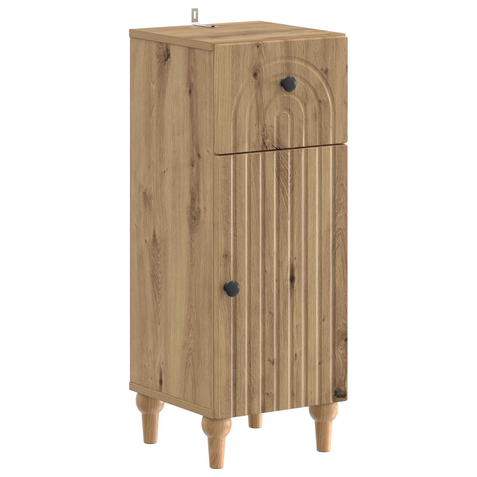Badkamer Opbergkast ALKMAAR Artisanaal eiken 30 x 31 x 80 cm - Afbeelding 2