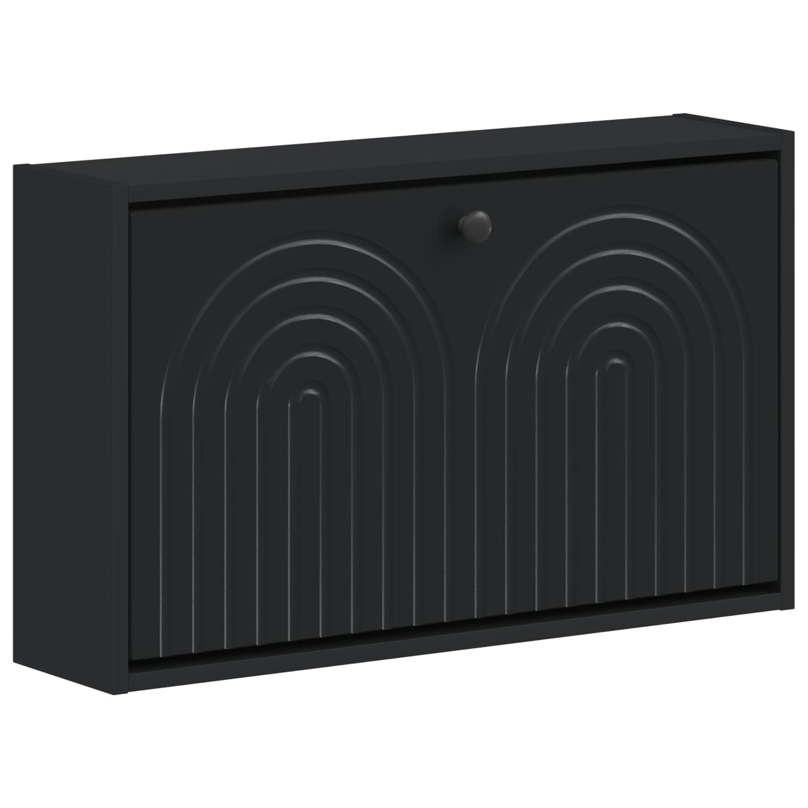 Wandgemonteerde Schoenkast ALKMAAR 71 x 17 x 43 cm Bewerkt hout image 1