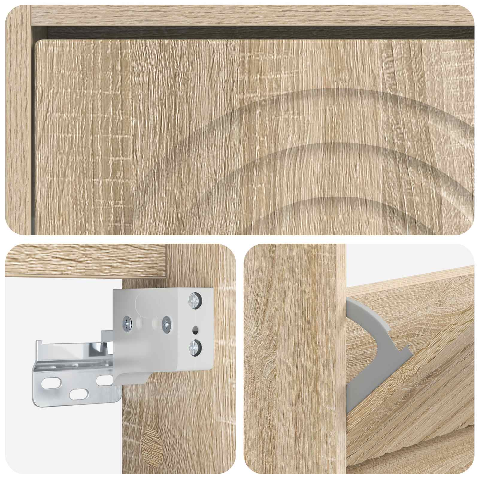 Wandgemonteerde Schoenkast ALKMAAR 71 x 17 x 43 cm Bewerkt hout image 6