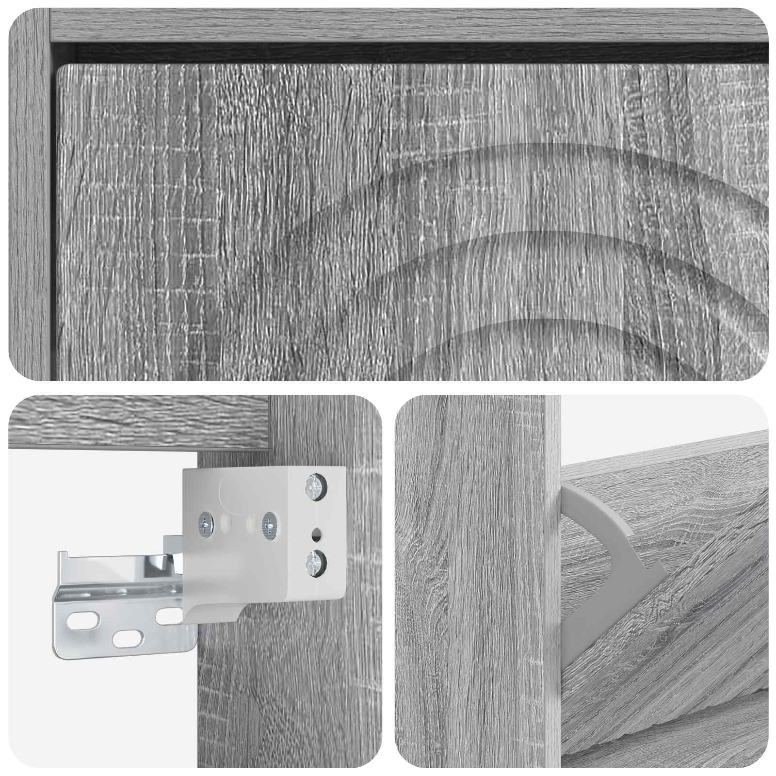 Wandgemonteerde Schoenkast ALKMAAR 71 x 17 x 43 cm Bewerkt hout image 6