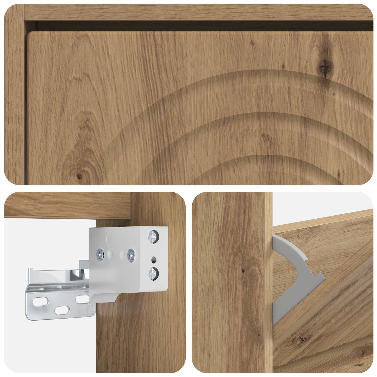 Wandgemonteerde Schoenkast ALKMAAR 71 x 17 x 86 cm Bewerkt hout image 7