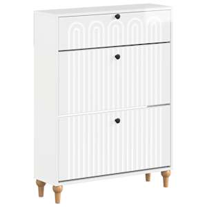 vidaXL Kinga kapp ALKMAAR 78 x 24 x 103 cm Tehispuit K&otilde;rgl&auml;ikega valge